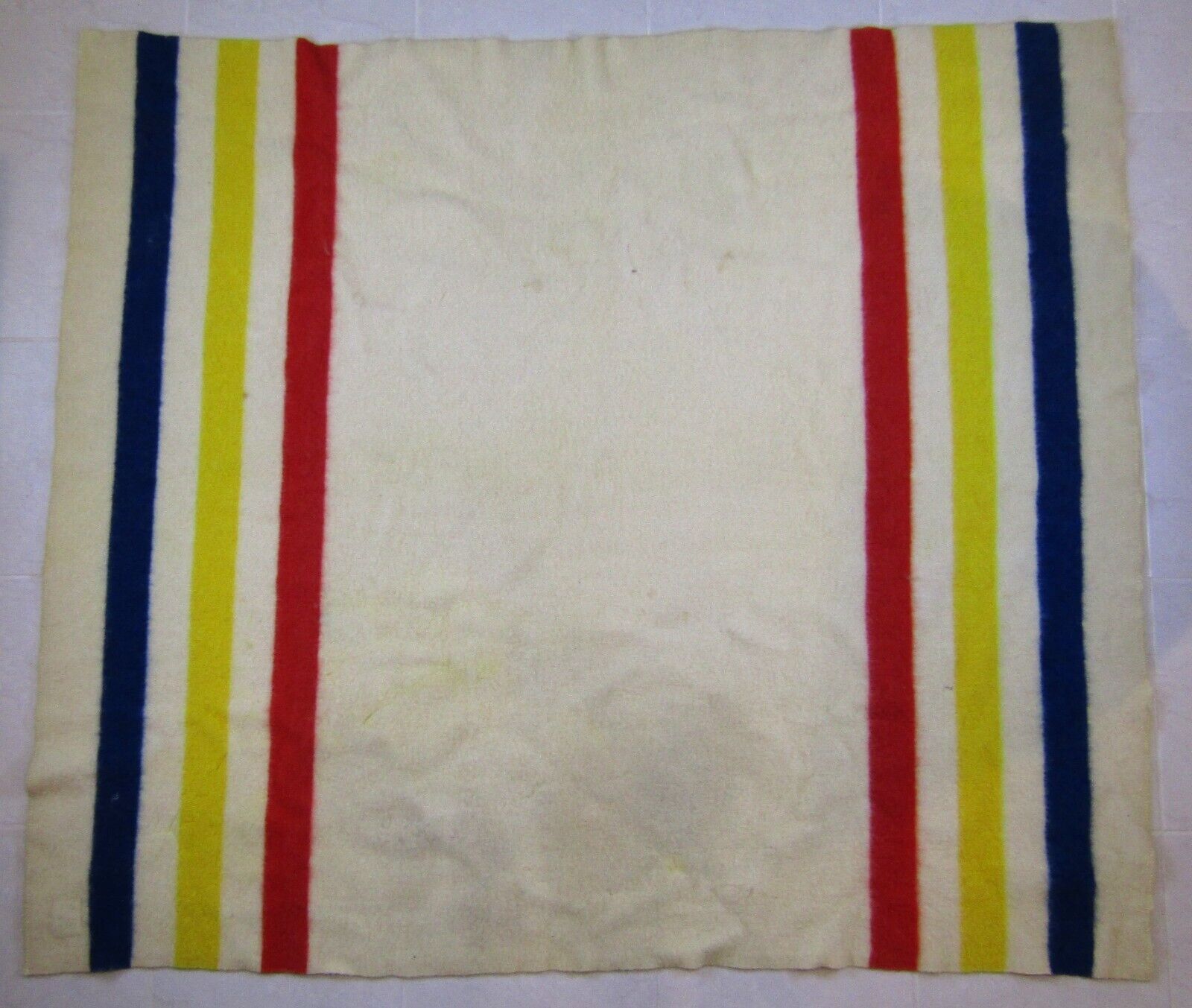 Vintage Orrlaskan 100% Wool 3 Stripe Blanket Orr Felt Co USA 79 x 70 Inch 4.5 Lb