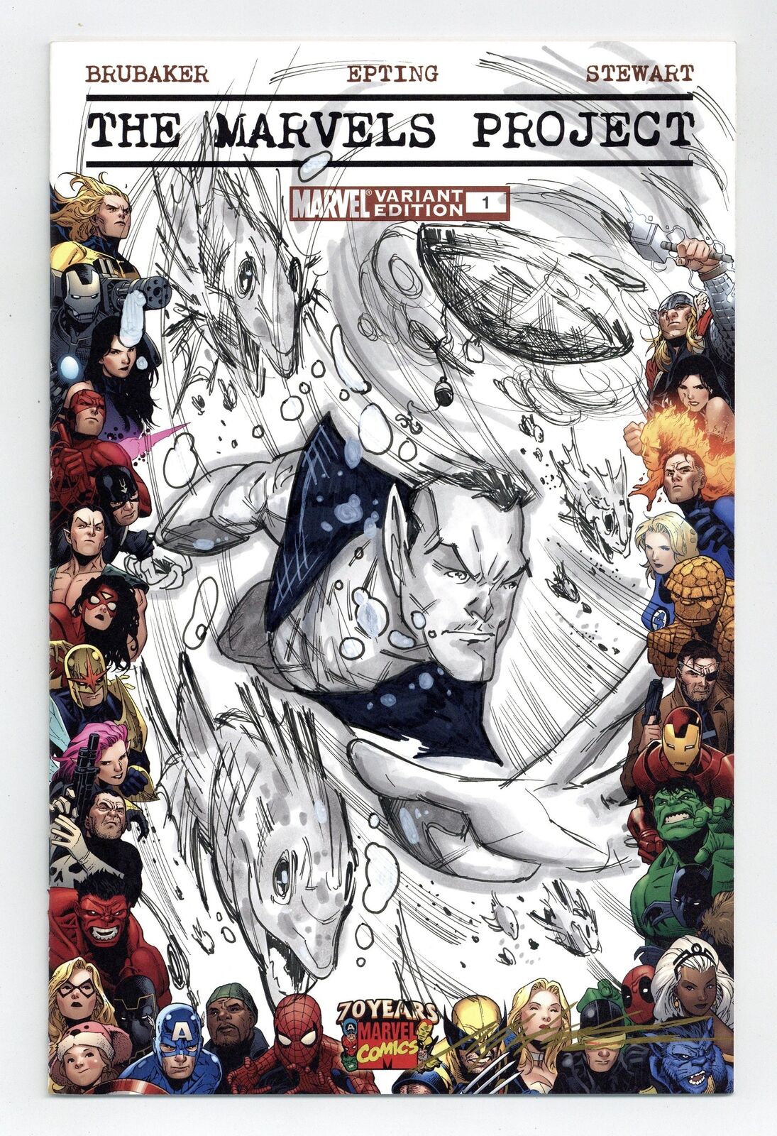 The Marvels Project #1 (2009) Sketch Cover by Mitch Gerads