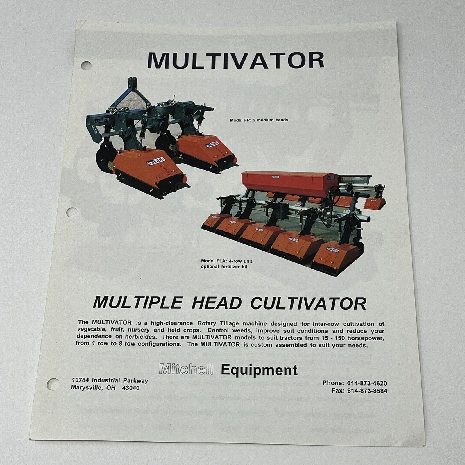 Mitchell Equipment Multivator Multiple Head Cultivator Brochure FLA FL FPXA FPSR