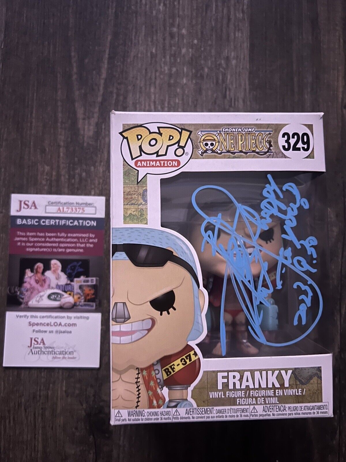 Funko Pop One Piece Franky OG Silver Nose (vaulted) Autographed BY JAPANESE V/C