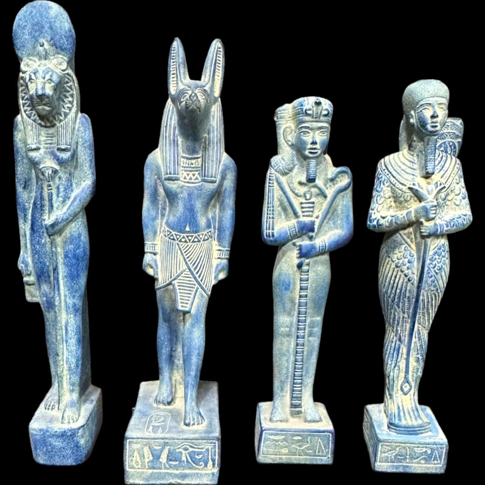 RARE ANCIENT EGYPTIAN ANTIQUES 4 Statues God Ptah, Khonsu, Anubis and Sekhmet BC