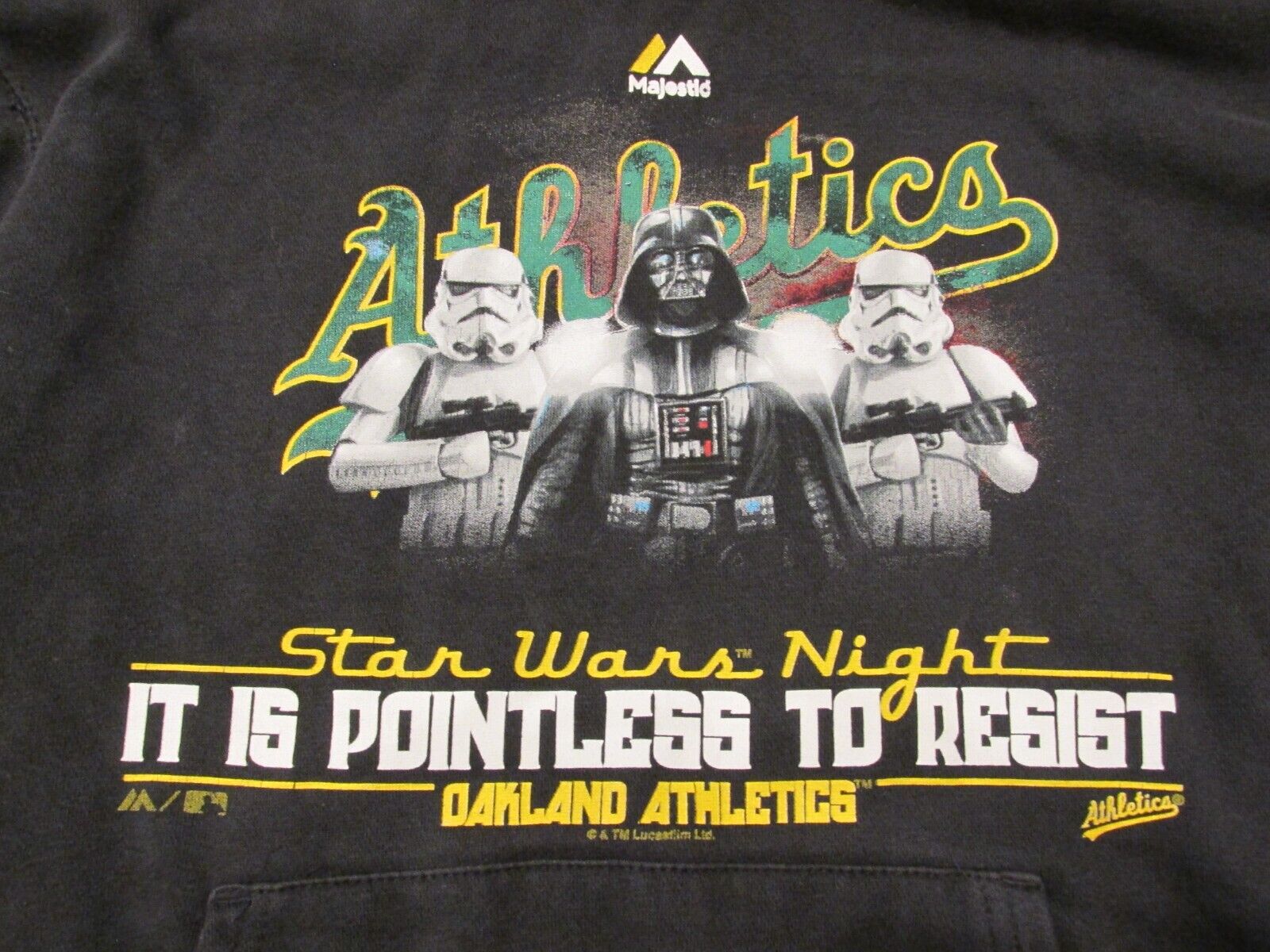 RARE Vintage Oakland A's Athletics STAR WARS Night Hoodie It is Futile to Resist