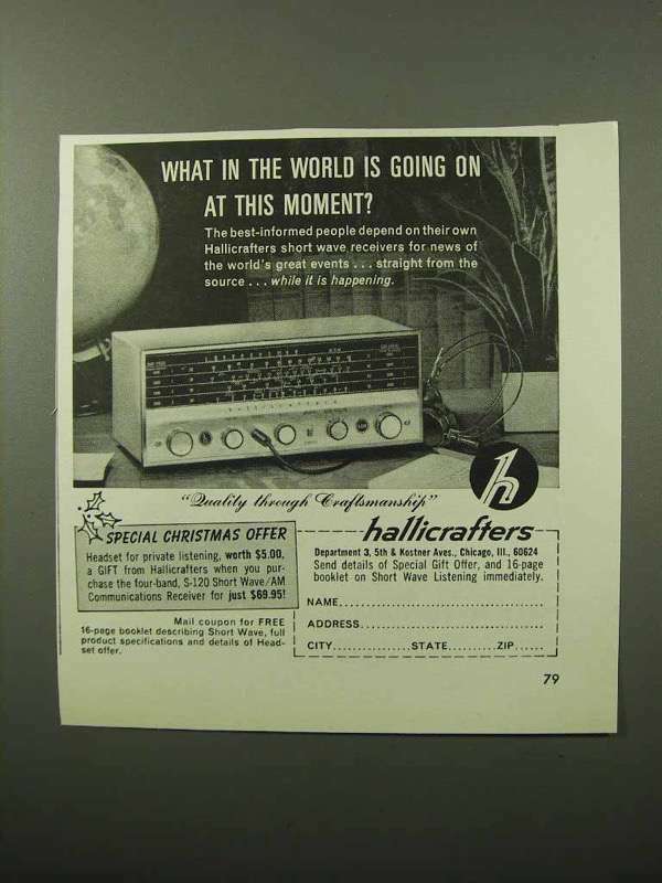 1964 Hallicrafters S-120 Short Wave / AM Receiver Ad
