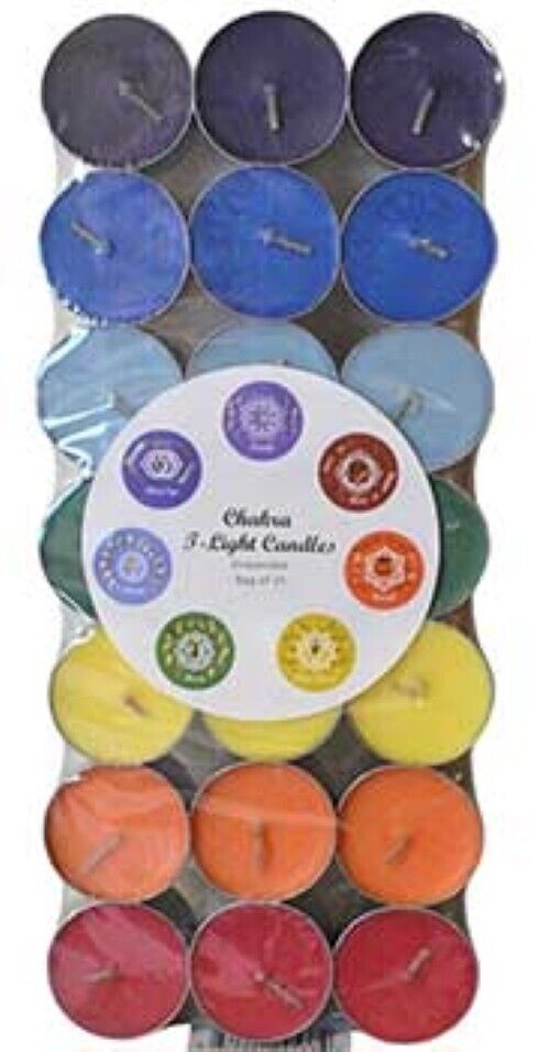 7 Chakra Tealight Candles Set of 21 3 of Each Chakra Soothe Heal Protect