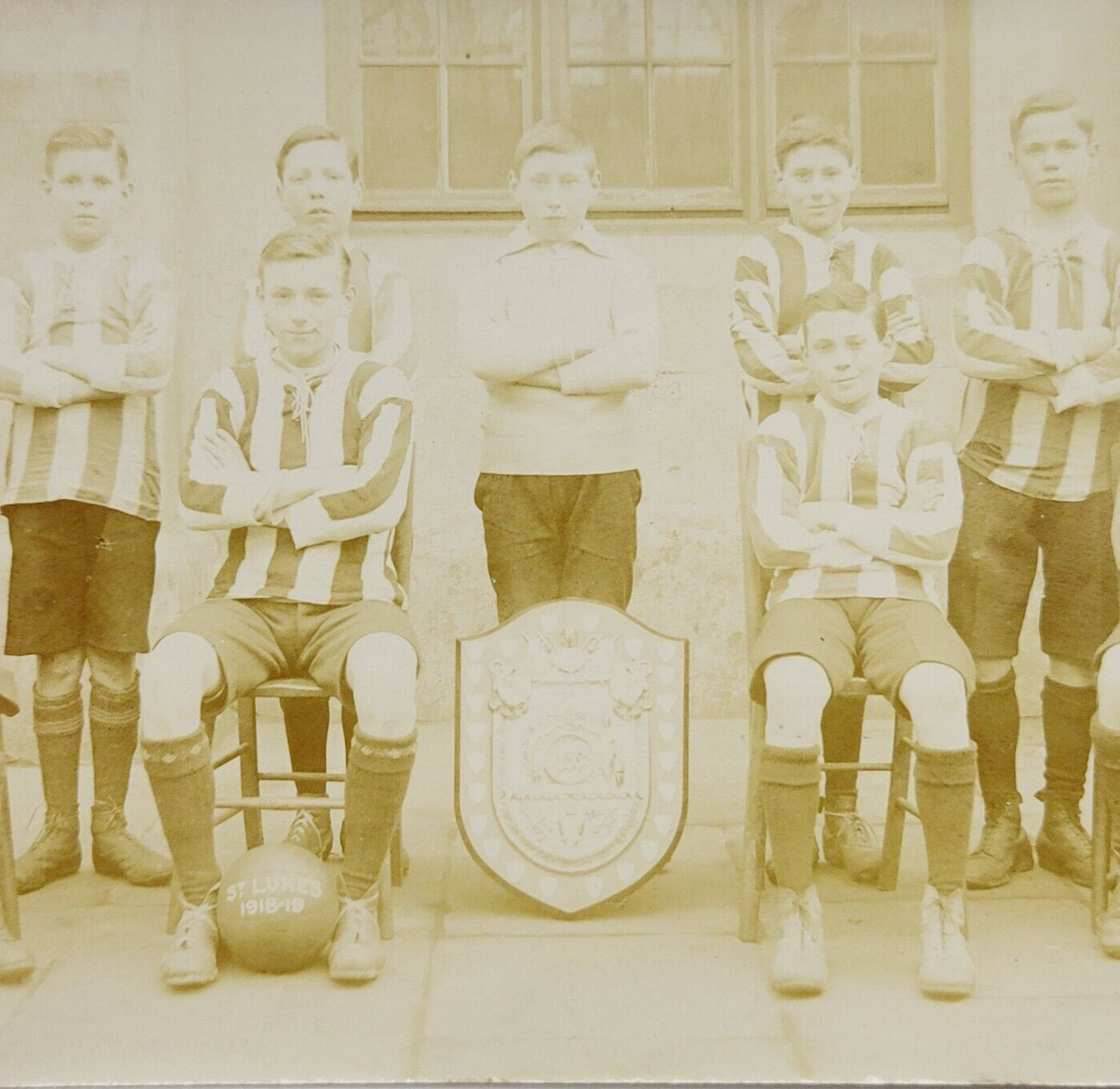 Rare 1918 Postcard St. Luke's College Football Team Exeter England UK Sports