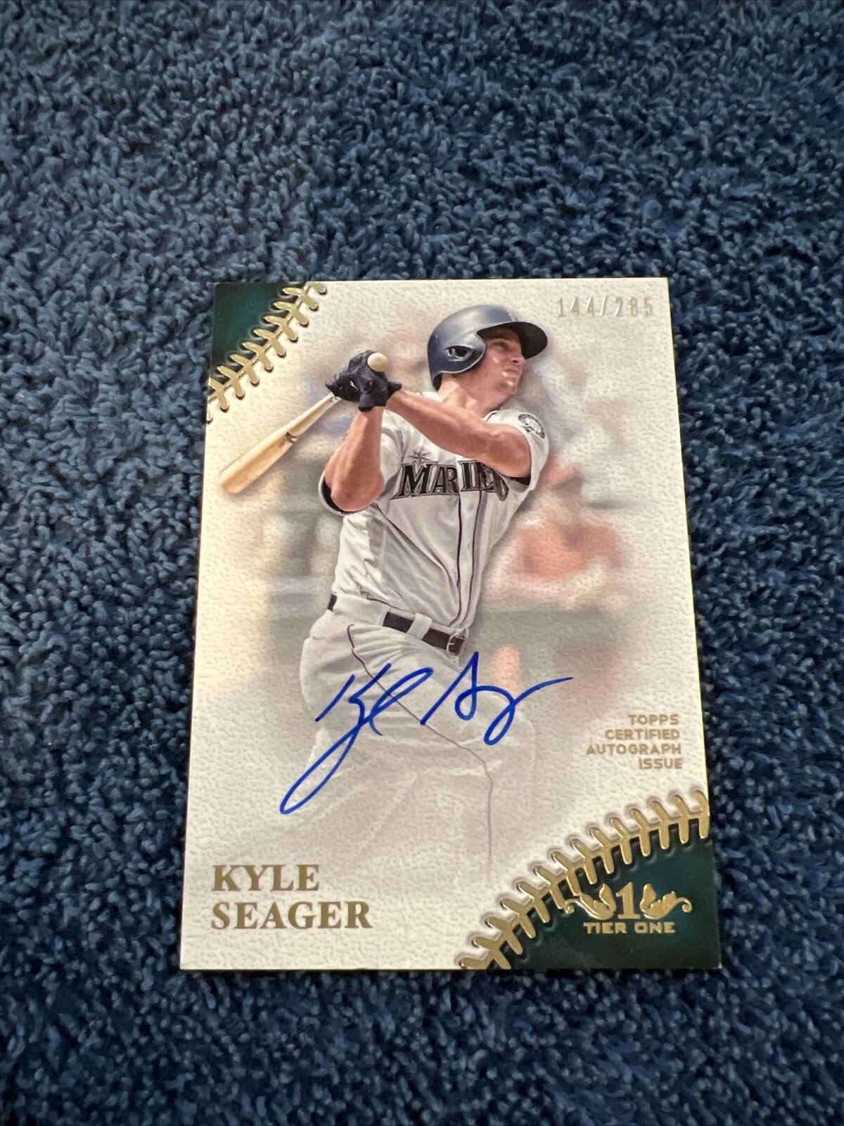 2018 Topps Tier One #PPA-KSE Prime Performers Auto Kyle Seager #144/285