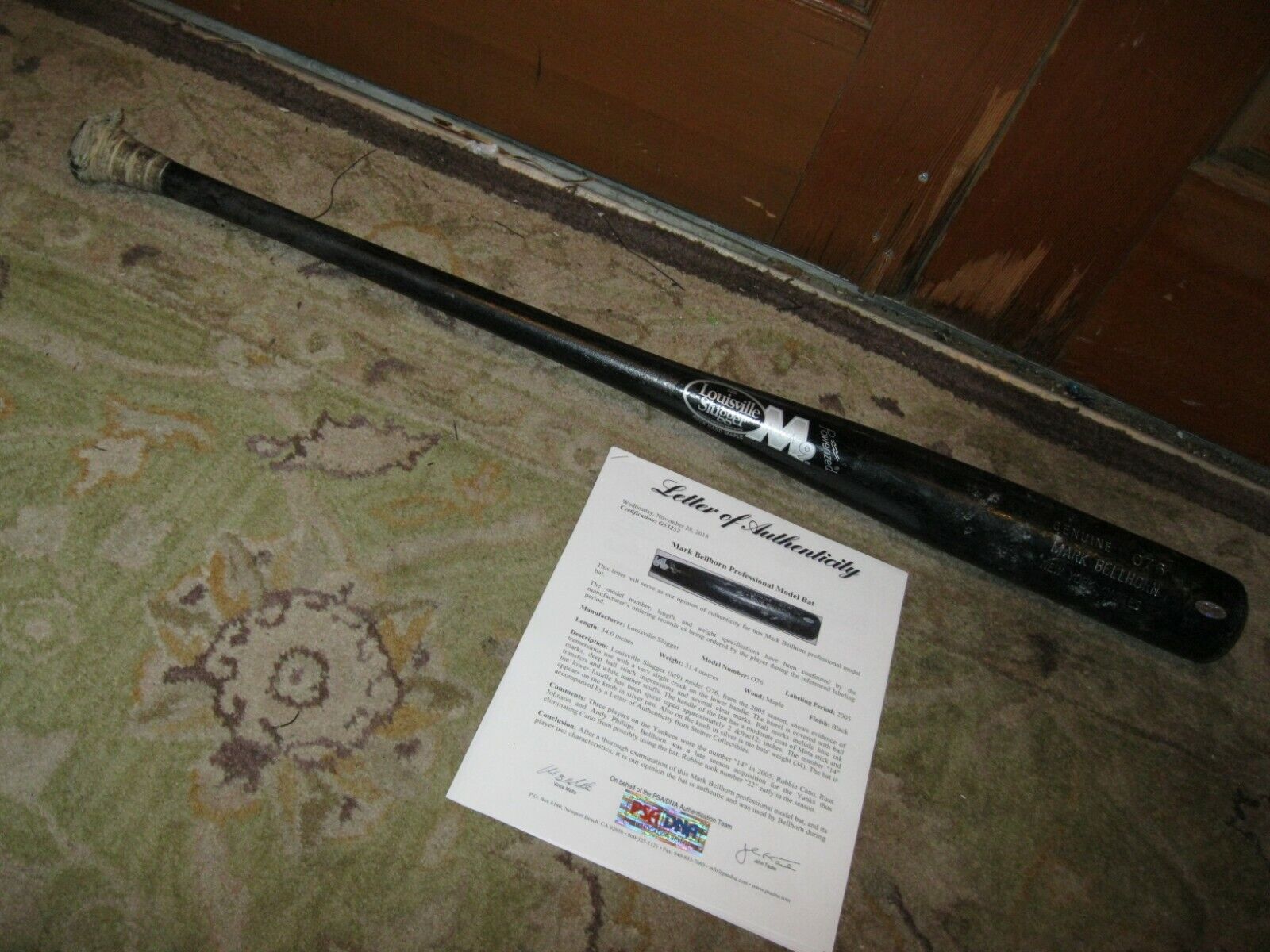 Mark Bellhorn Game Used Louisville Slugger Baseball Bat PSA Certified Bat