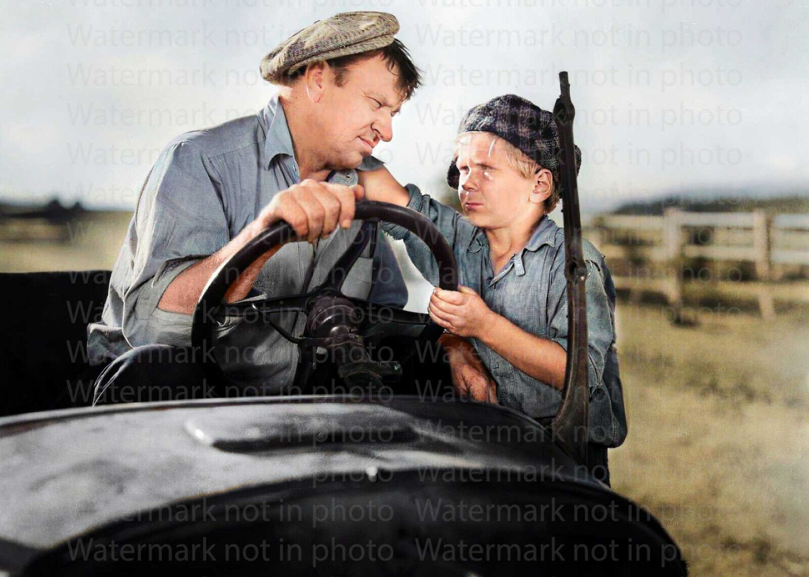 Wallace Beery & Jackie Cooper in The Champ RARE COLOR Photo 606