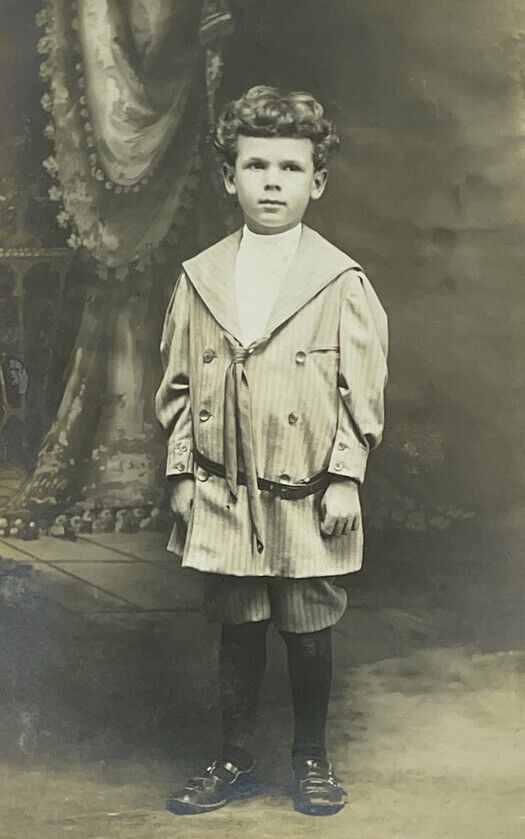 Beautiful RPPC Portrait Postcard - Early 1900s Handsome Young Boy Simon Hess