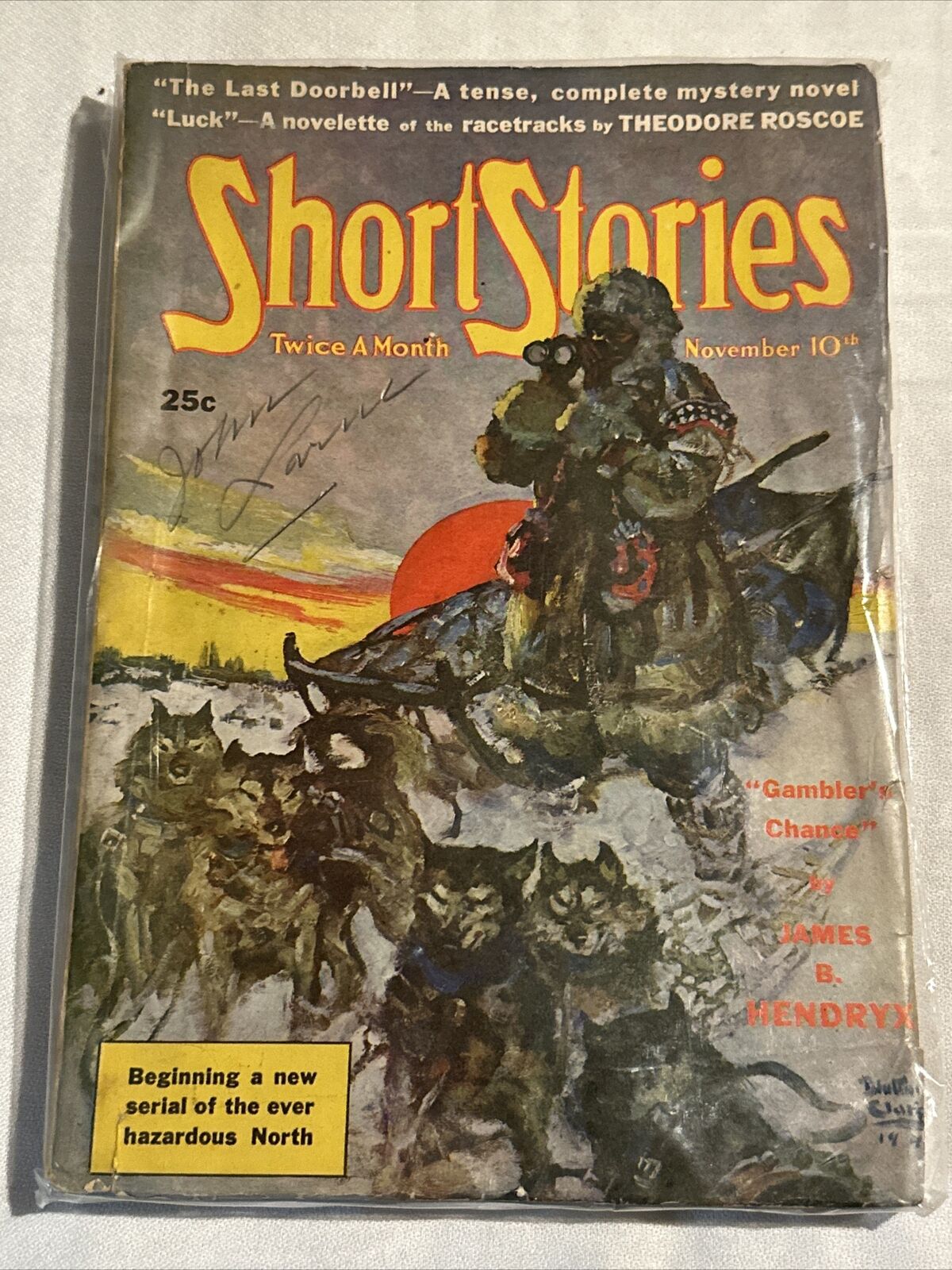 Short Stories Pulp November 10th 1941 VG Signed Don’t Know Who