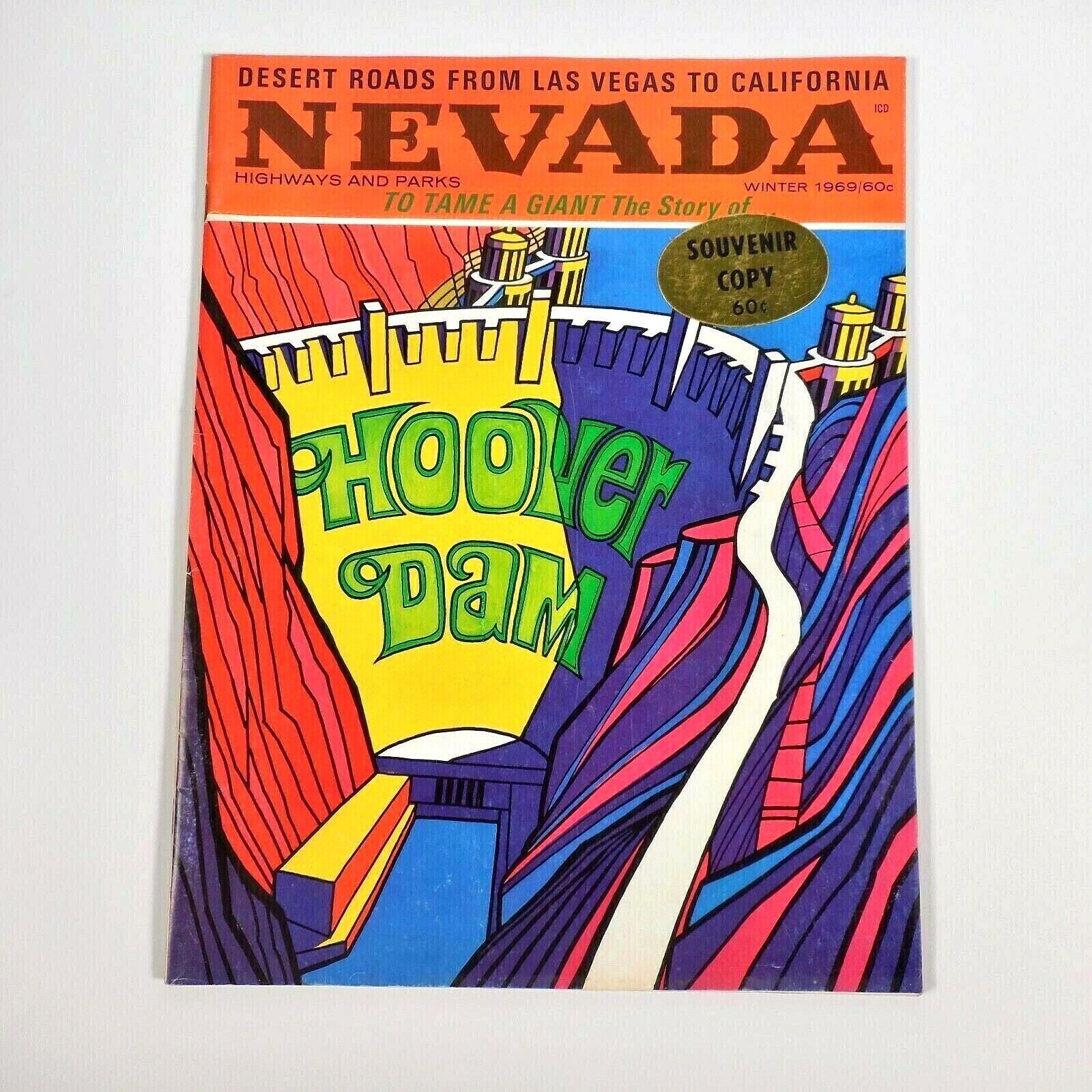 VTG 1969 Hoover Dam Nevada Souvenir Tour Program Las Vegas Opals Pyramid Lake