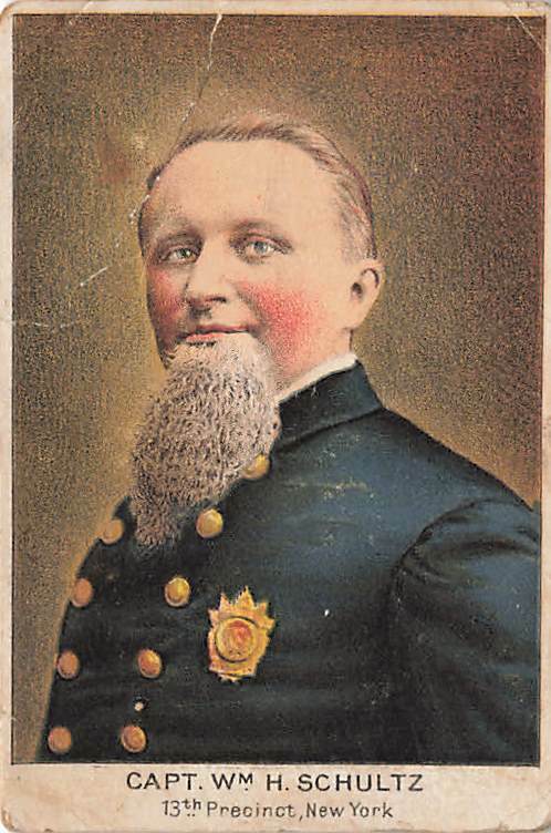 One Of The Finest Tobacco Card Police Inspector Captain Wm Schultz 13th NY P232
