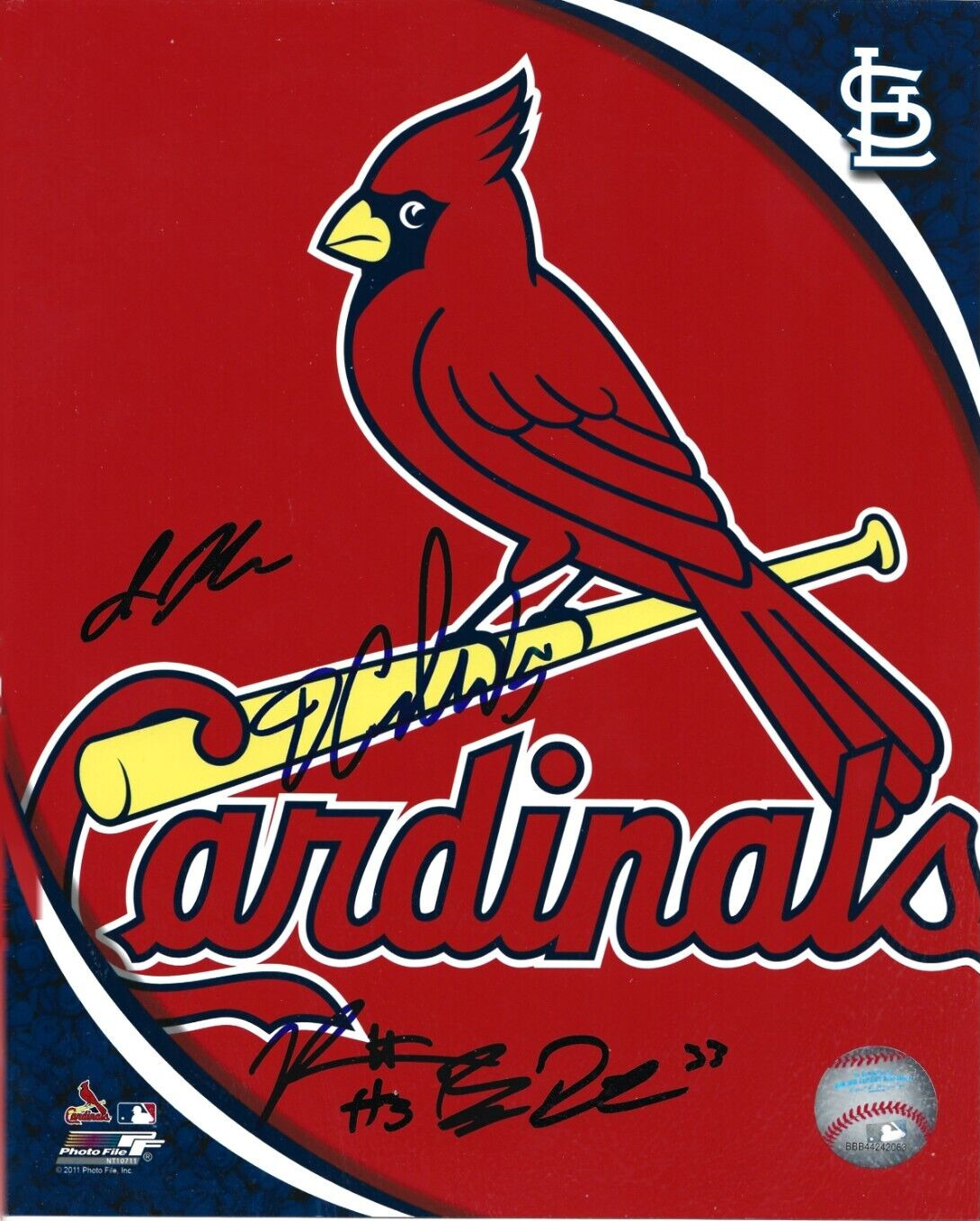 Peoria Chiefs 2017 Prospects Autographed 8x10 Cardinals Logo Photo (Carlson)