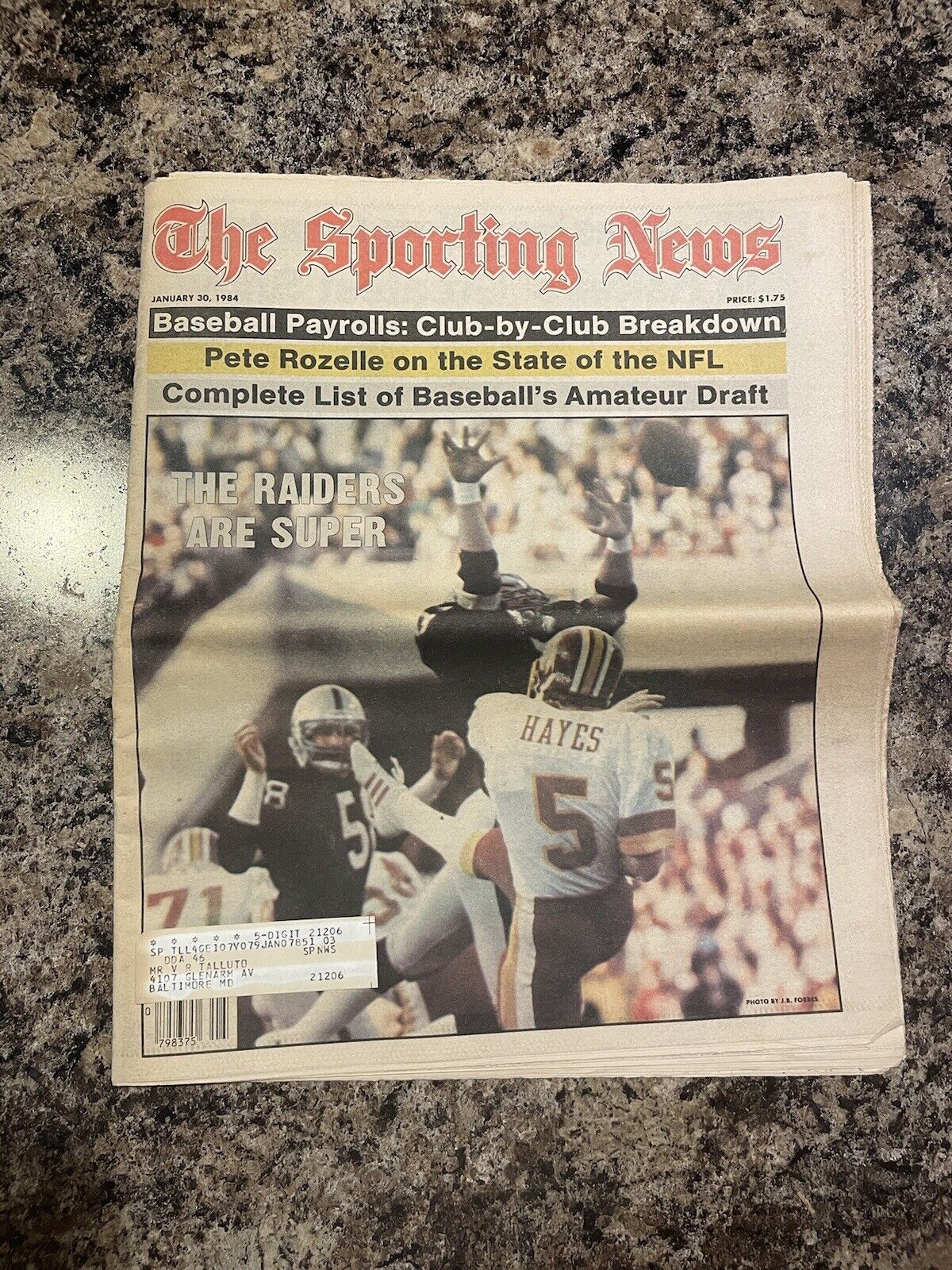 1984 Los Angeles Raiders Sporting News Newspaper.  Super Bowl Champs