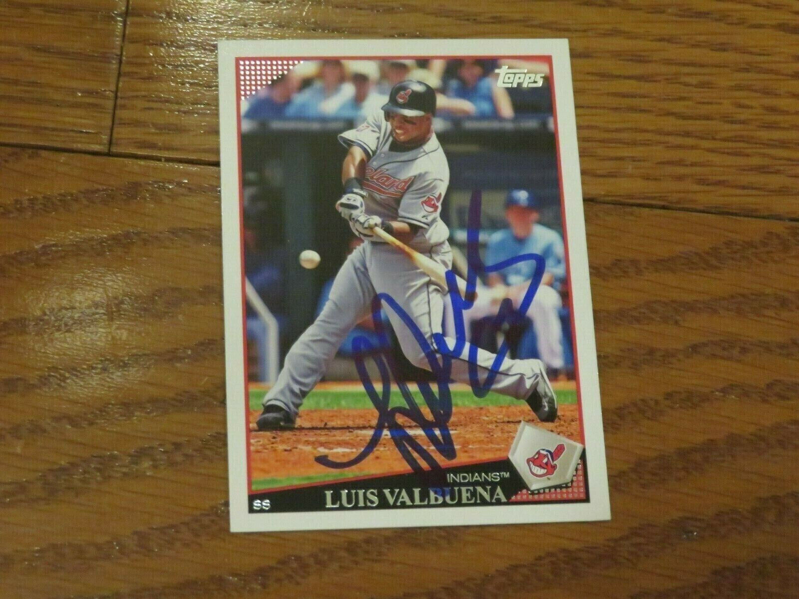 Luis Valbuena Autographed Hand Signed Card Cleveland Indians Topps