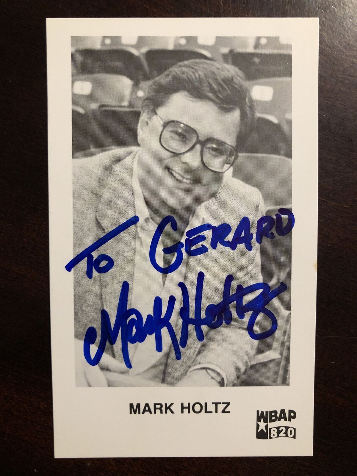 MARK HOLTZ Signed PROMO Stadium Giveaway Card - RARE  - Personalized
