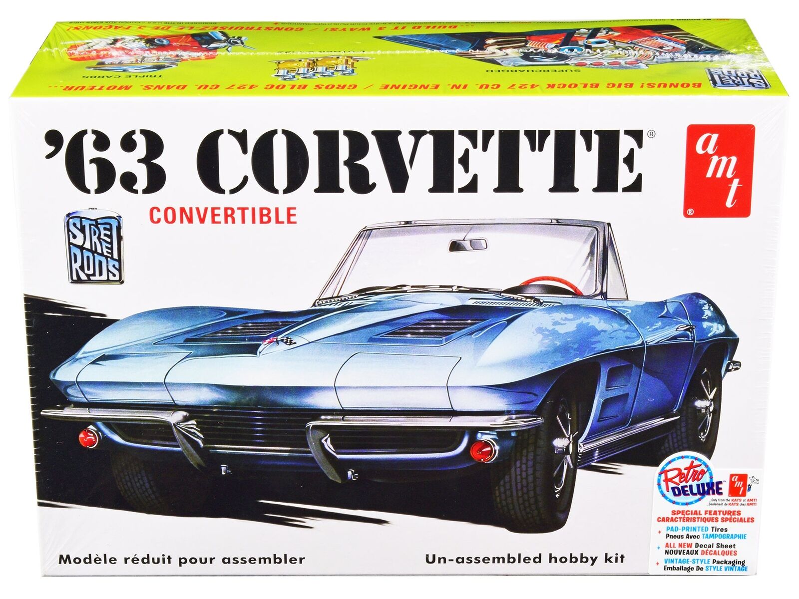 Skill Model Kit 1963 Chevrolet Corvette Convertible -in- Kit 1/25 Scale Model