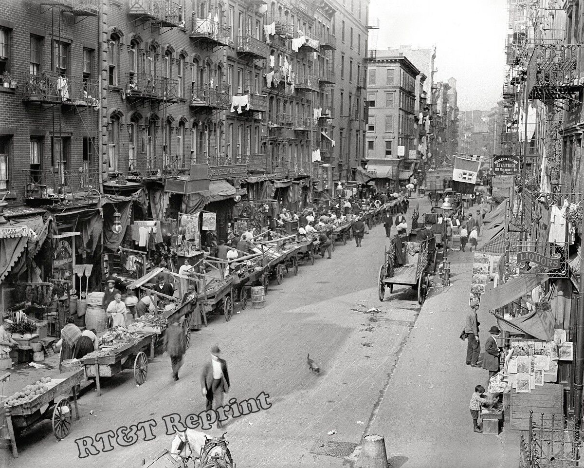 1905 New York Italian Neighborhood Mulberry Street 8x10 Photo
