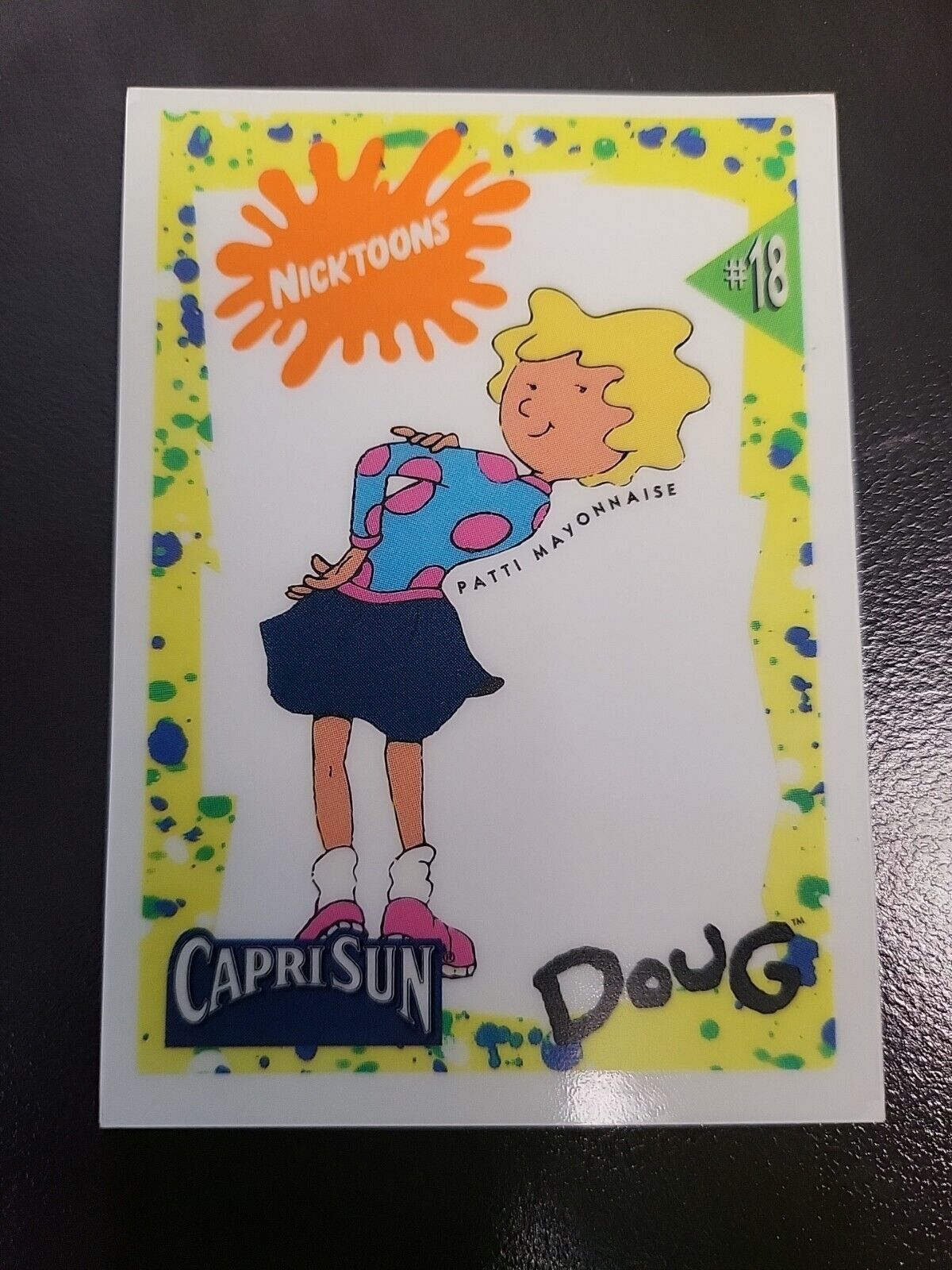 1992 Capri Sun Doug Patri Mayonnaise Nickelodeon Nicktoons DECAL Sticker card 18