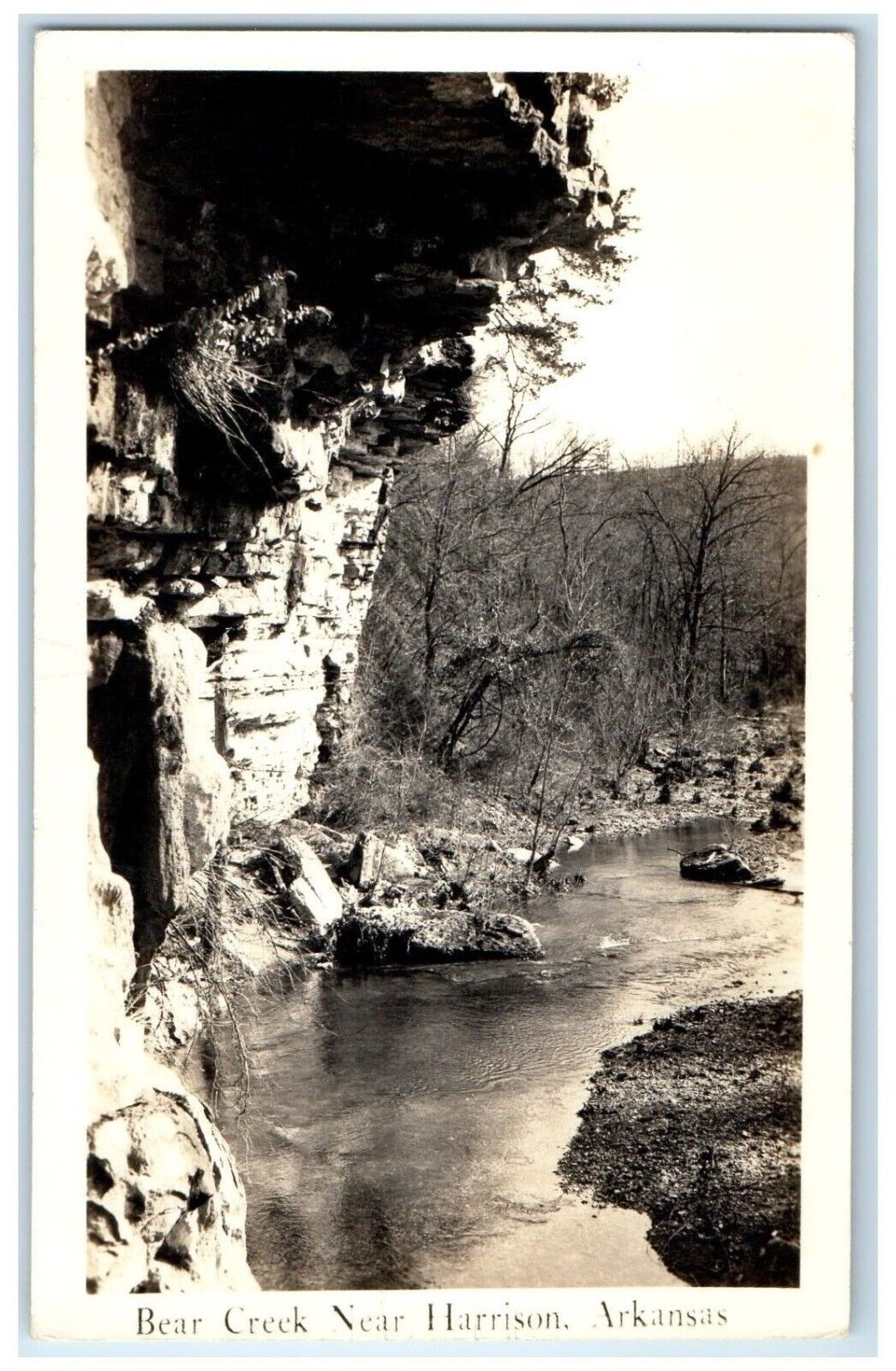 c1940\'s Bear Creek Near Harrison Arkansas AR RPPC Photo Vintage Postcard