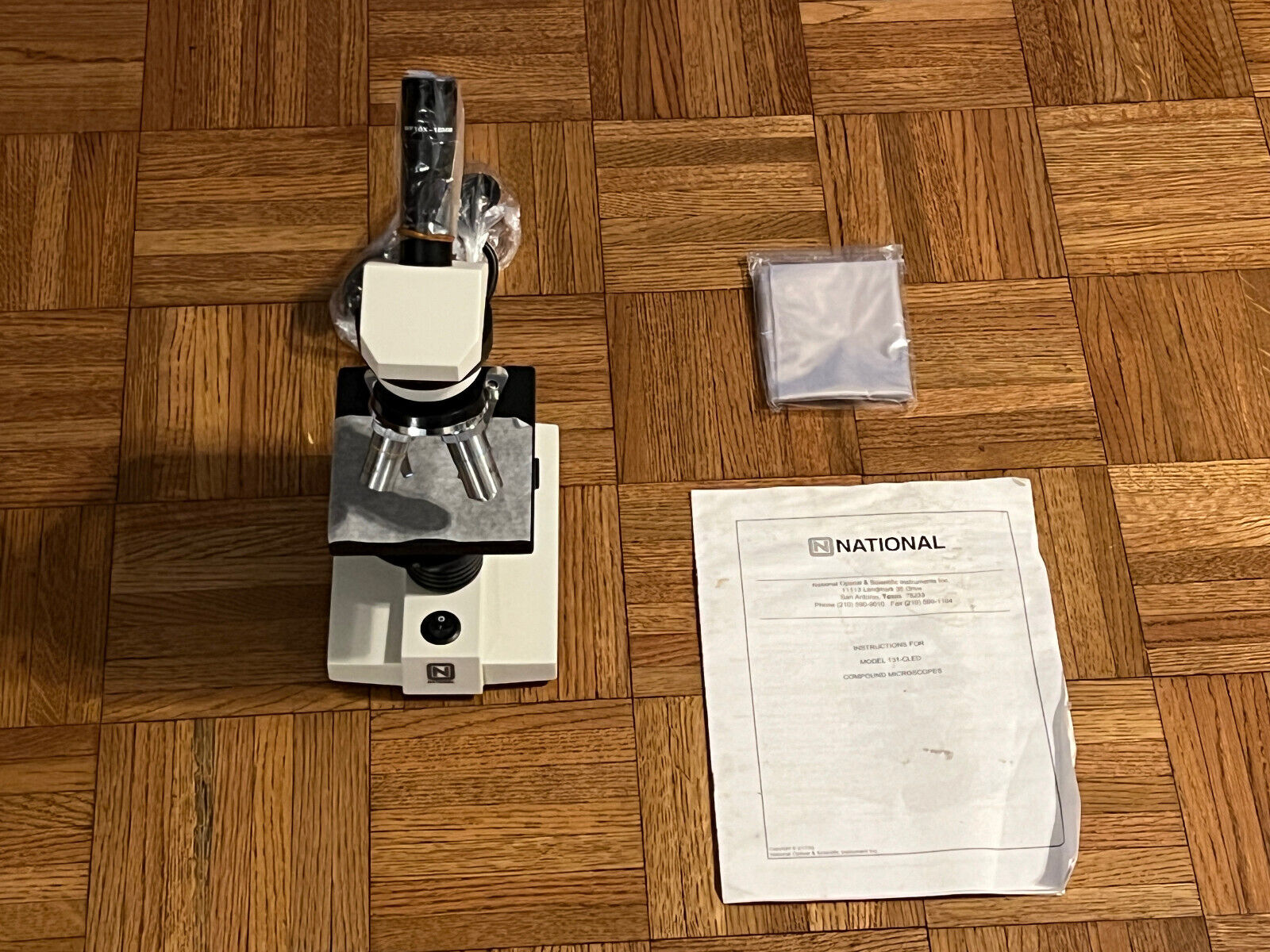 National Optical Scientific Instruments Compound Microscope & 7 Boxes of Slides