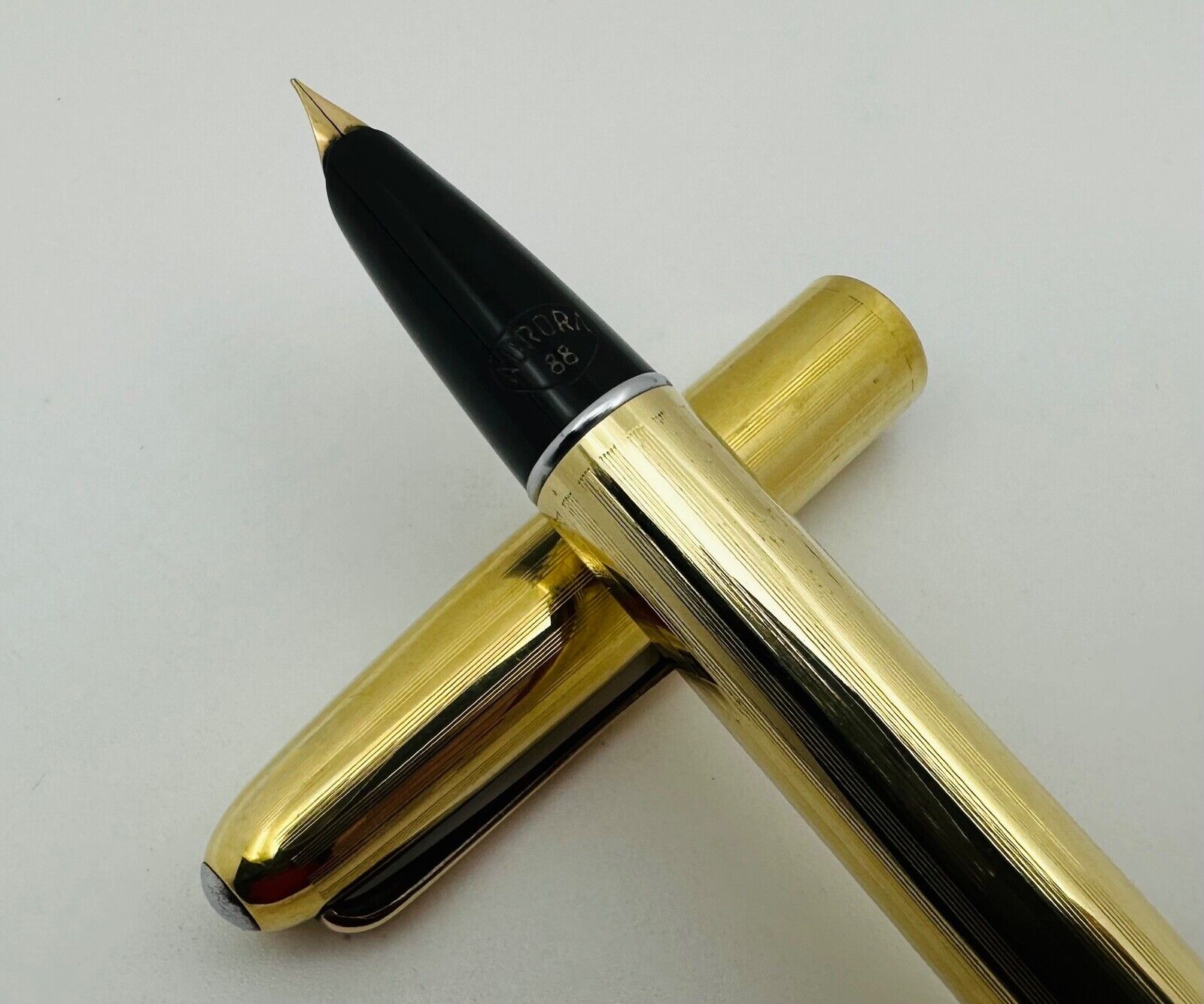Vintage Aurora 88 Aquila Gold Plated Fountain Pen 14K Gold Nib - 1950's