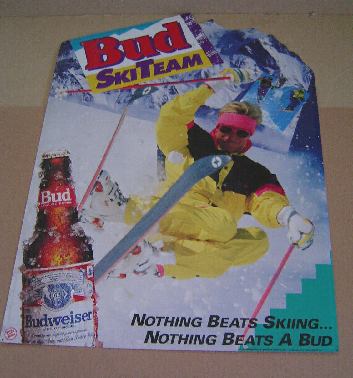 Vintage 1991 Bud Ski Team Tin Tacker Budweiser Nothing Beats A Bud 20