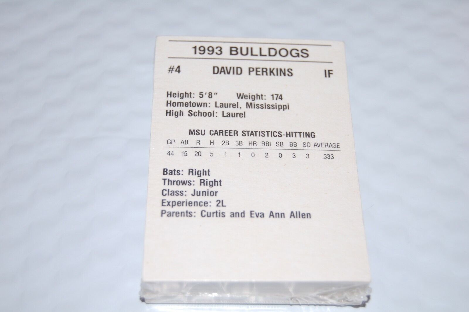 1993 Mississippi State Bulldogs Baseball Cards TEAM SET - Brand New - Sealed