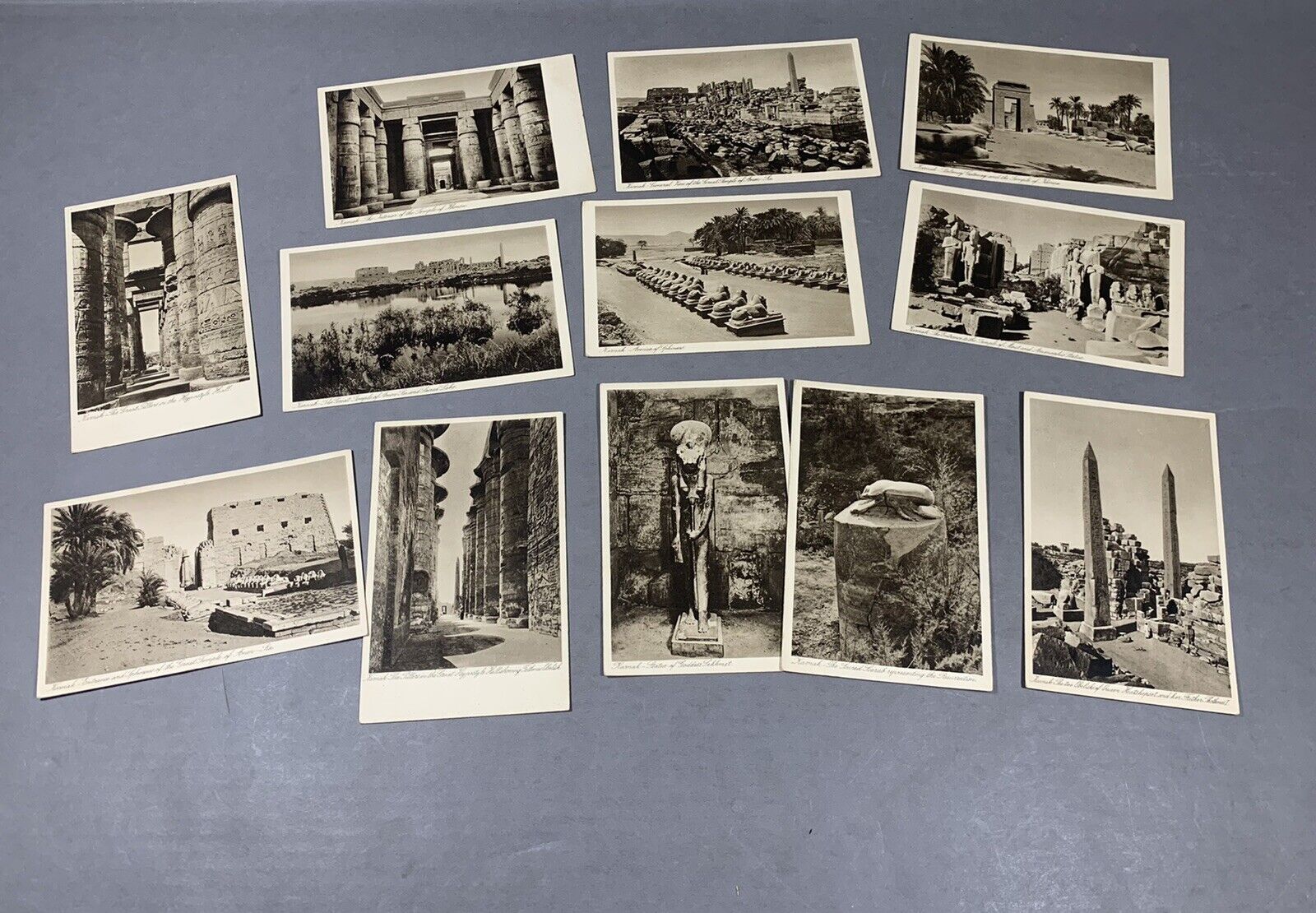 Vintage Old Early 1900s Karnak, Egypt Unposted Postcard Lot Temples Statues
