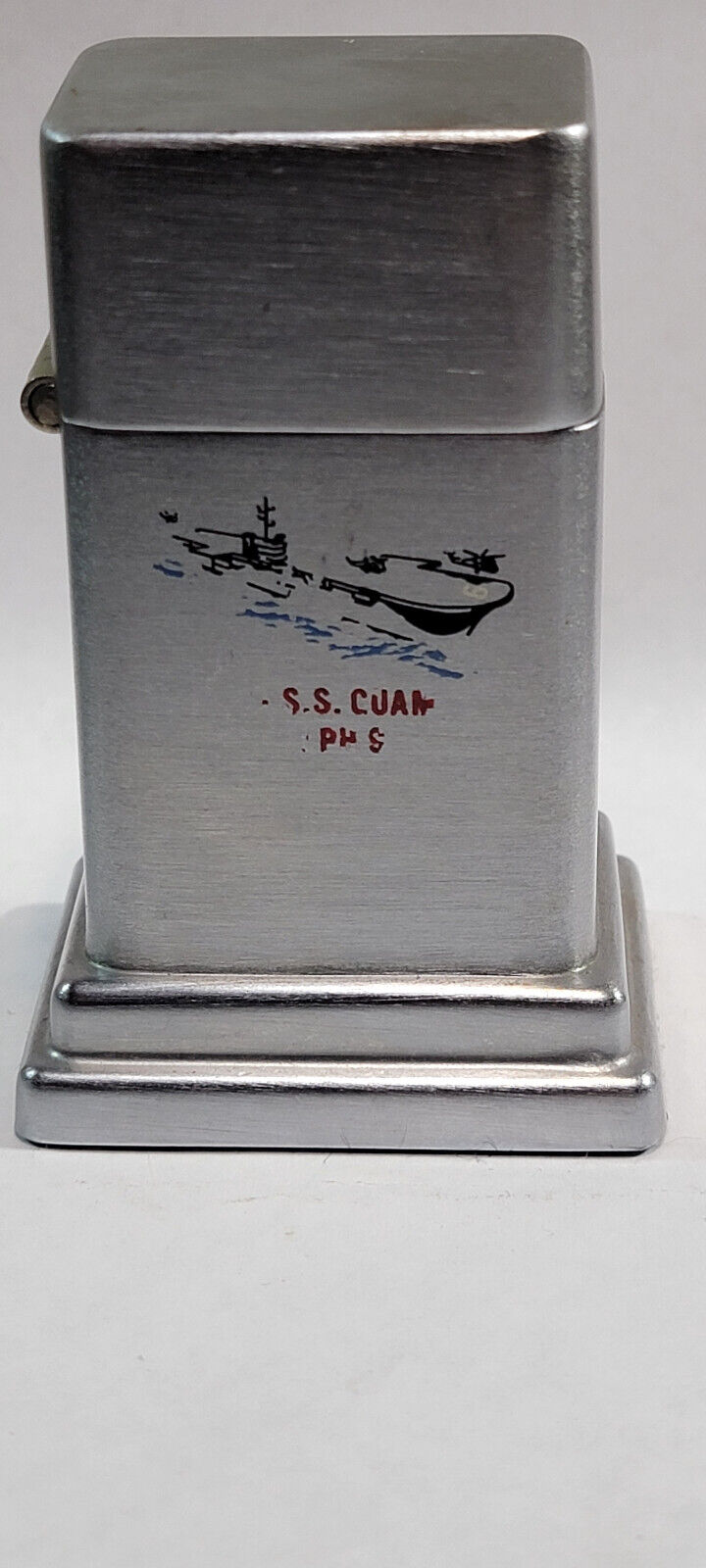 Vintage Zippo Lighter barcroft Case Only Navy USS Guam LPH-9