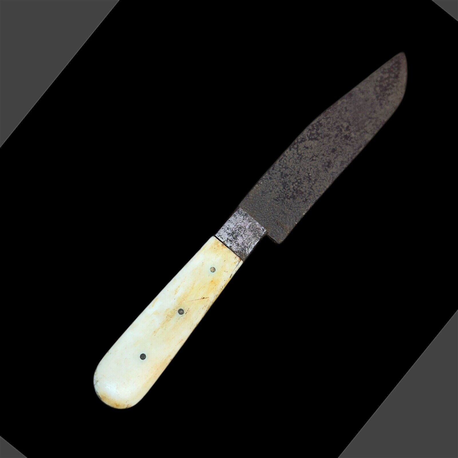 Antique 19th Century Civil War Era 1800s Bowie Knife Horn Hilt Unmarked