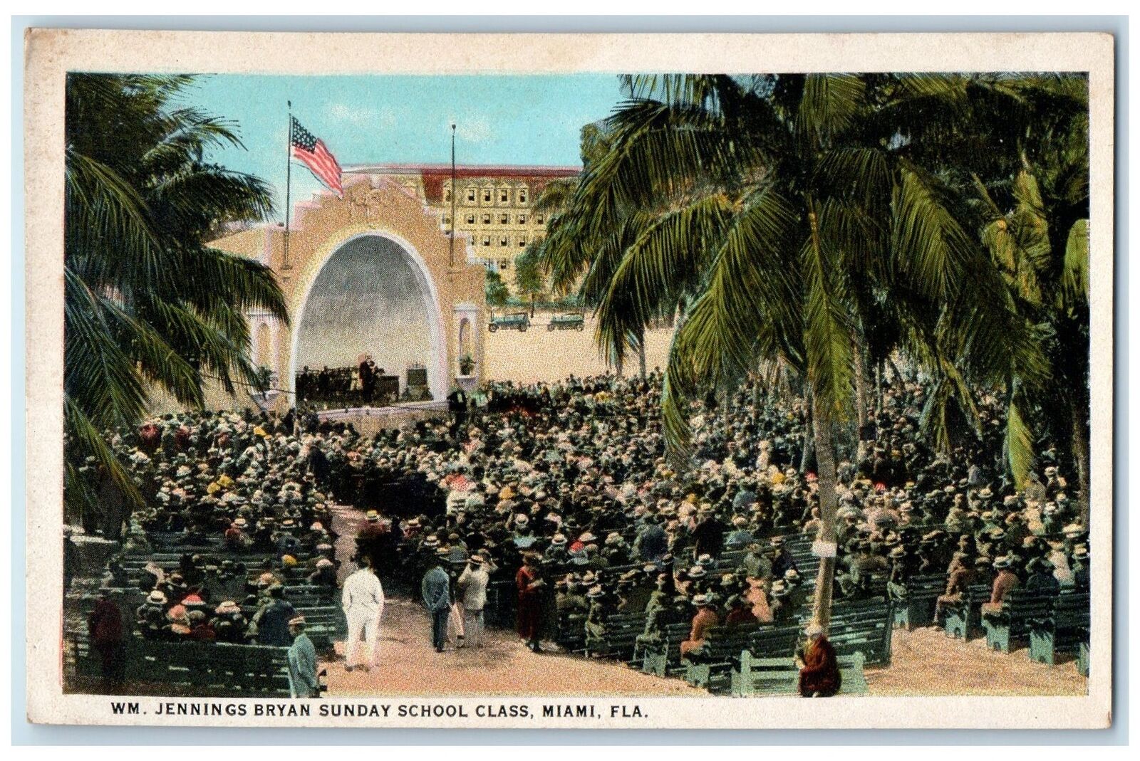c1920 WM Jennings Bryan Sunday School Class Religious Miami Florida FL Postcard