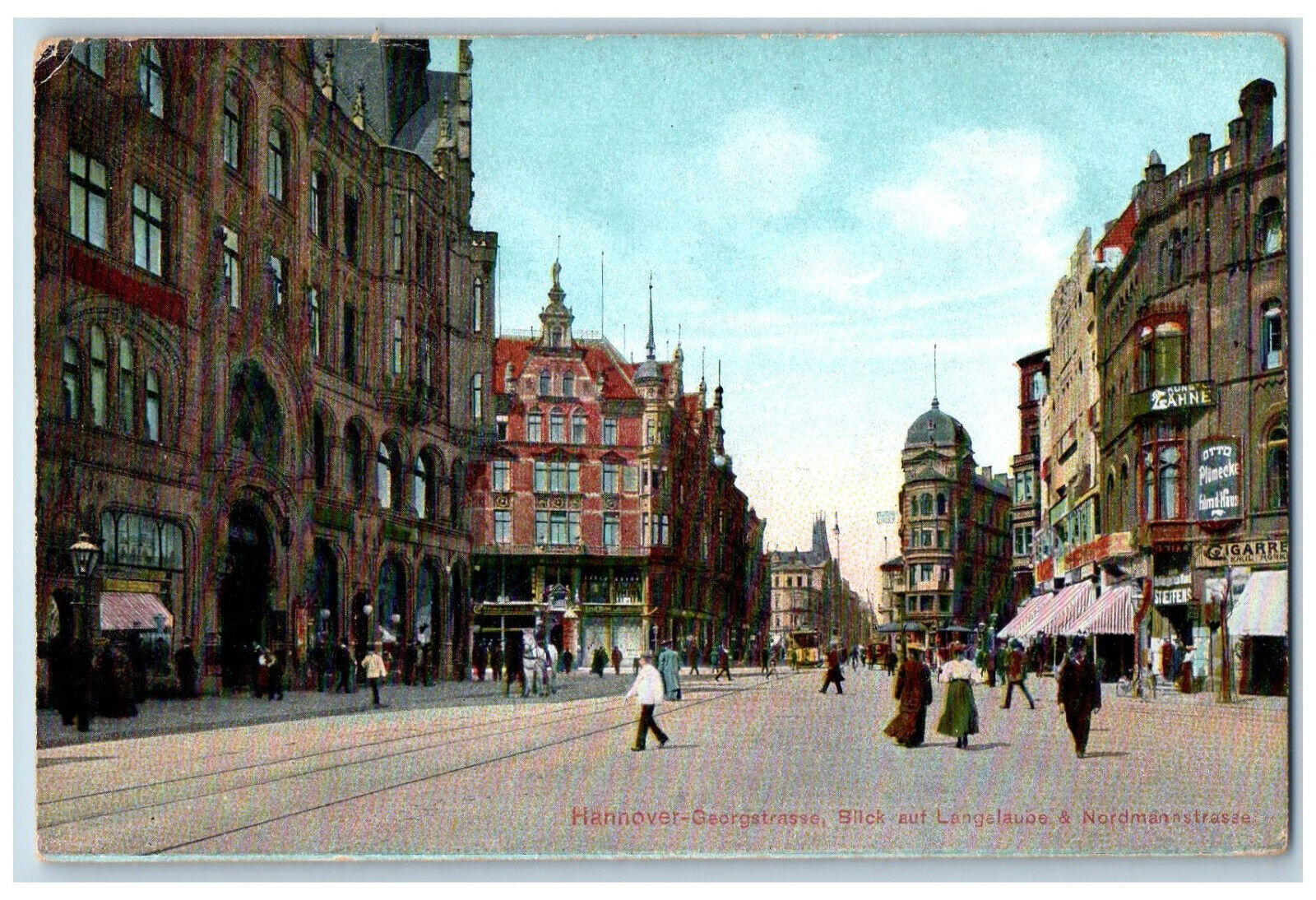 Hanover-Georgstrasse Germany Postcard View Of Lange Laube & Normannstrasse c1910