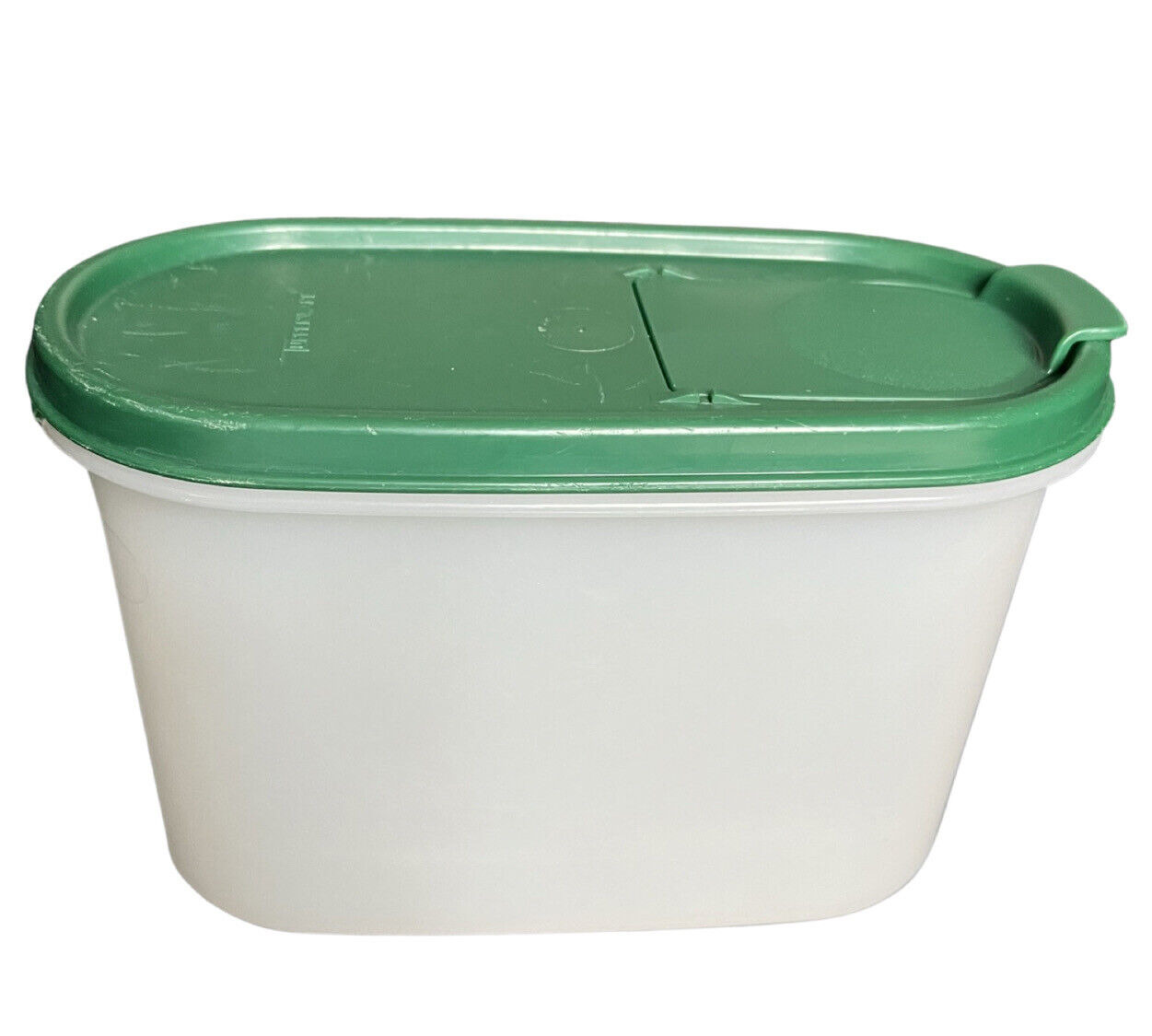 Tupperware 1612-14 Oval Modular Container 4 3/4 Cups Capacity Green LID Vintage