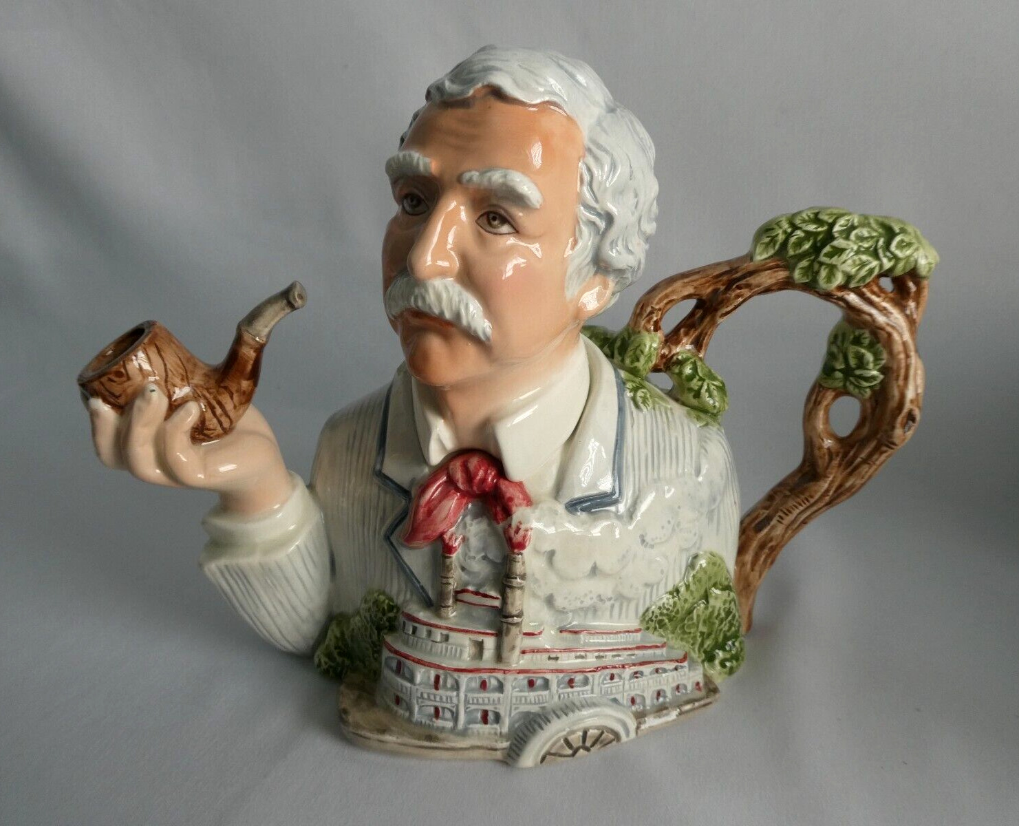 Fitz & Floyd Literary Masters Collector Teapot ~ Mark Twain ~ 1995 Limited Ed.