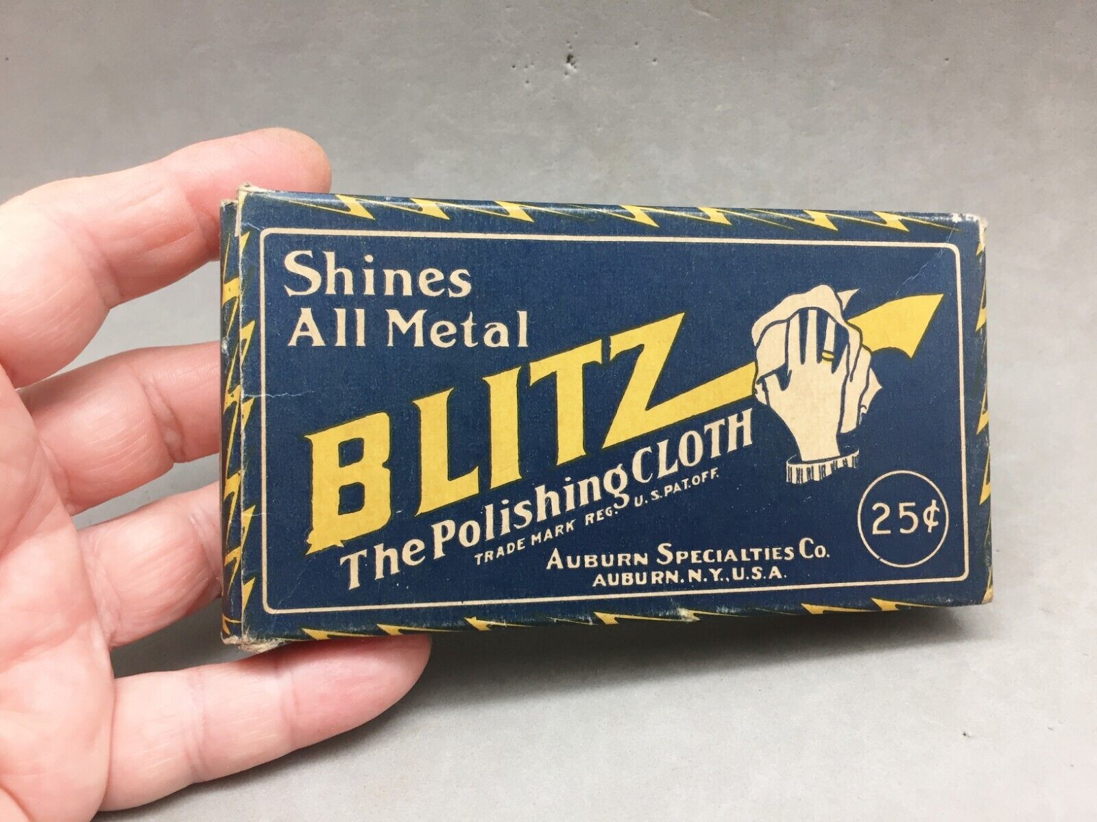 Blitz Polishing Cloth Auburn Specialties NY Vintage Box & Cloth Old New Stock