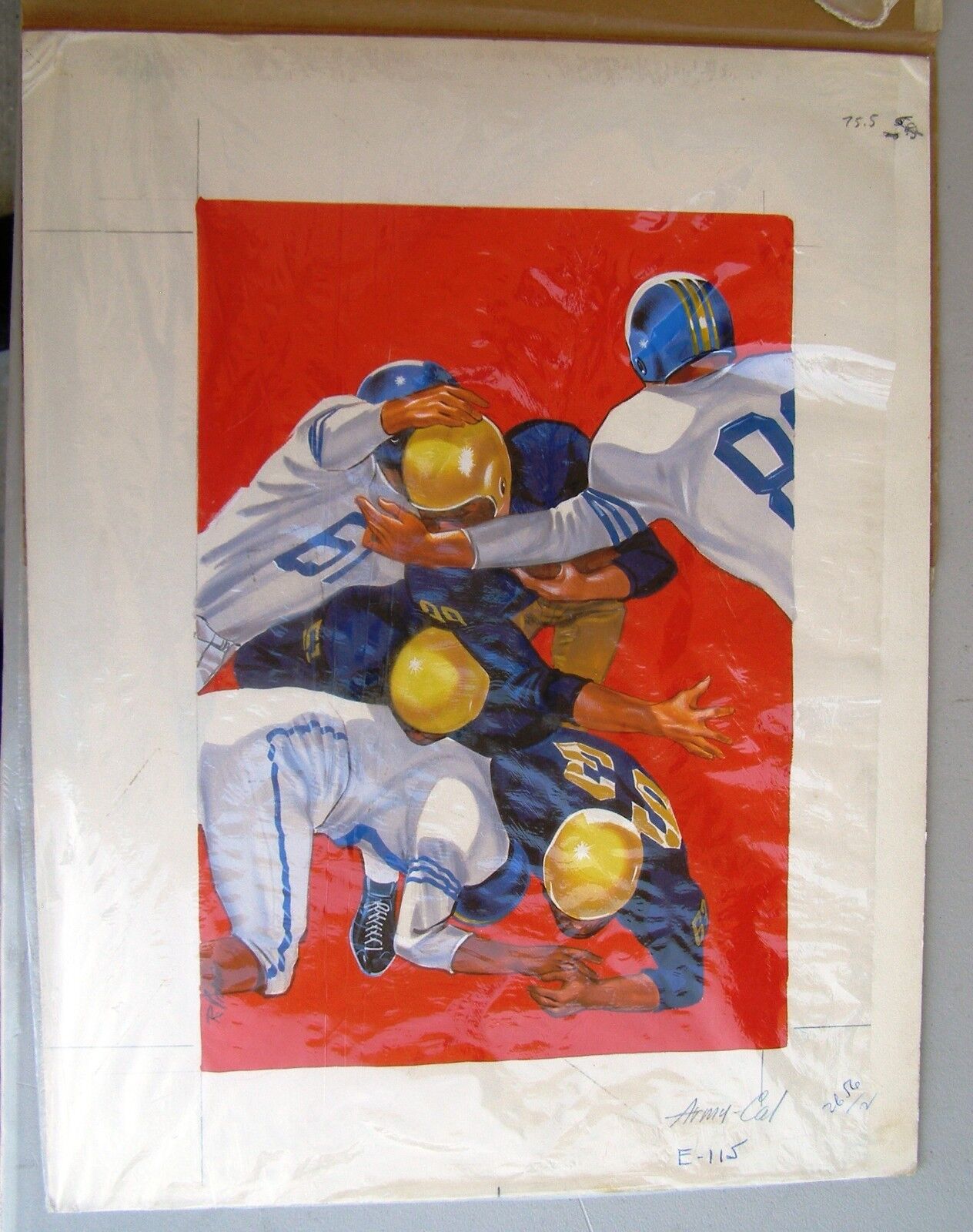 ORIGINAL COVER ART for AFL Program: Oakland Raiders vs NY Titans 9/9/1962