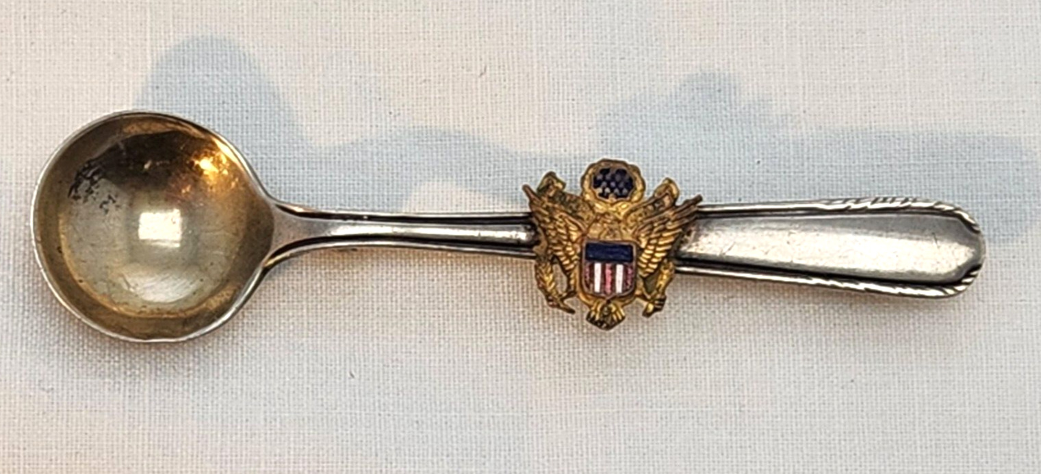 Antique Army Soup Spoon Lapel Pin Marked Sterling 2.5\