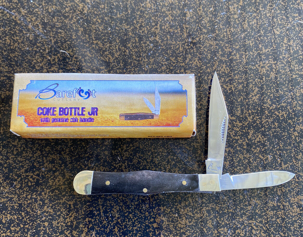 Barefoot Cutlery Coke Bottle Jr 3” Closed Pocket Knife 2 Blades BFT-085 CBH