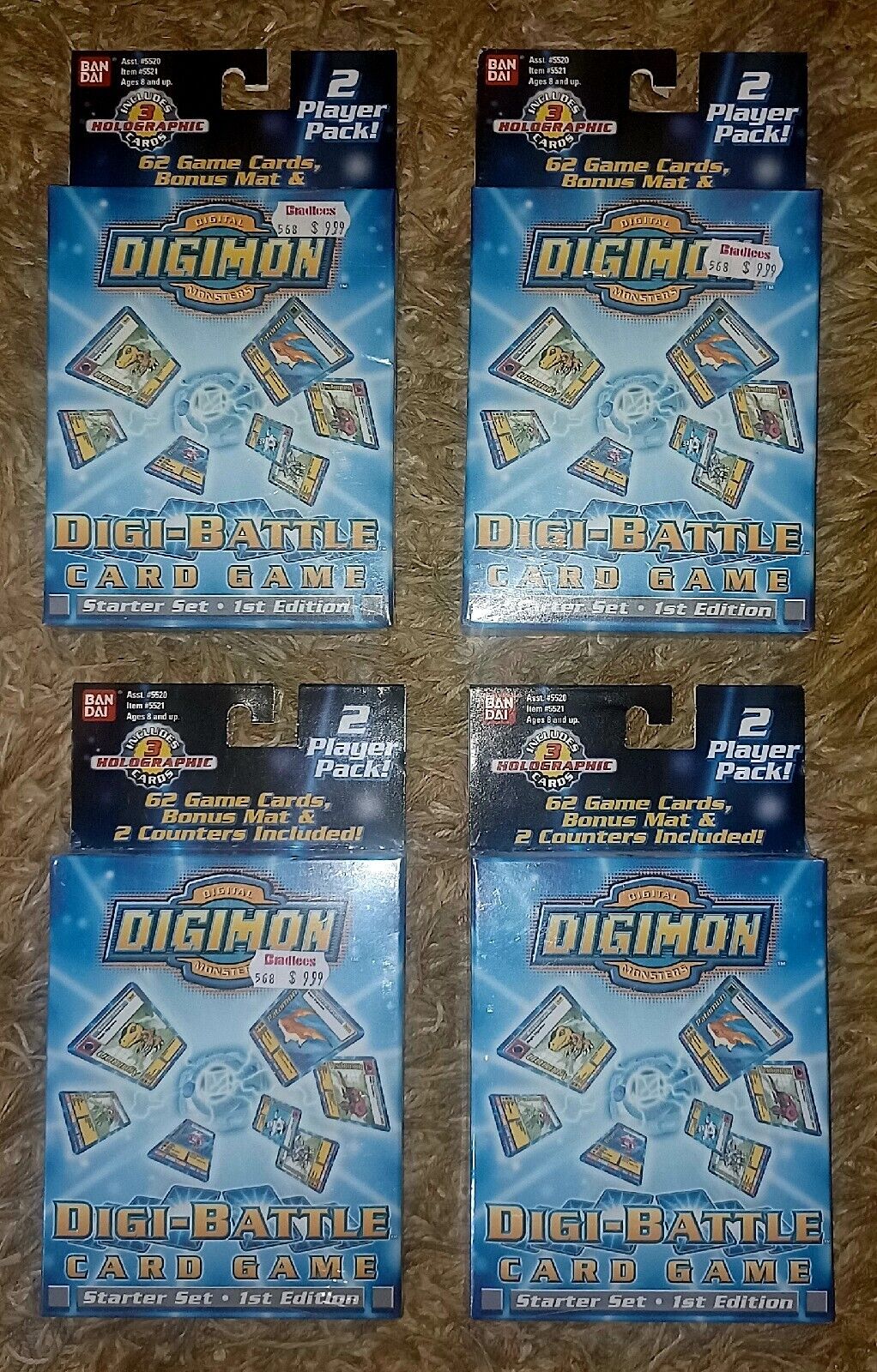 (1) DIGIMON DIGI-BATTLE CARD GAMES 1ST EDITION 2 PLAYER PACKS NEW SEALED (2000)