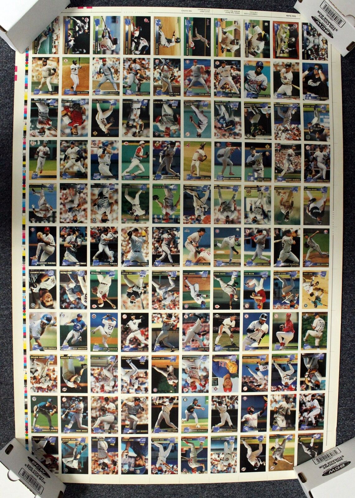 1996 Topps Baseball Uncut Sheet/ Bonds/ Gwynn/ Henderson/ Raines