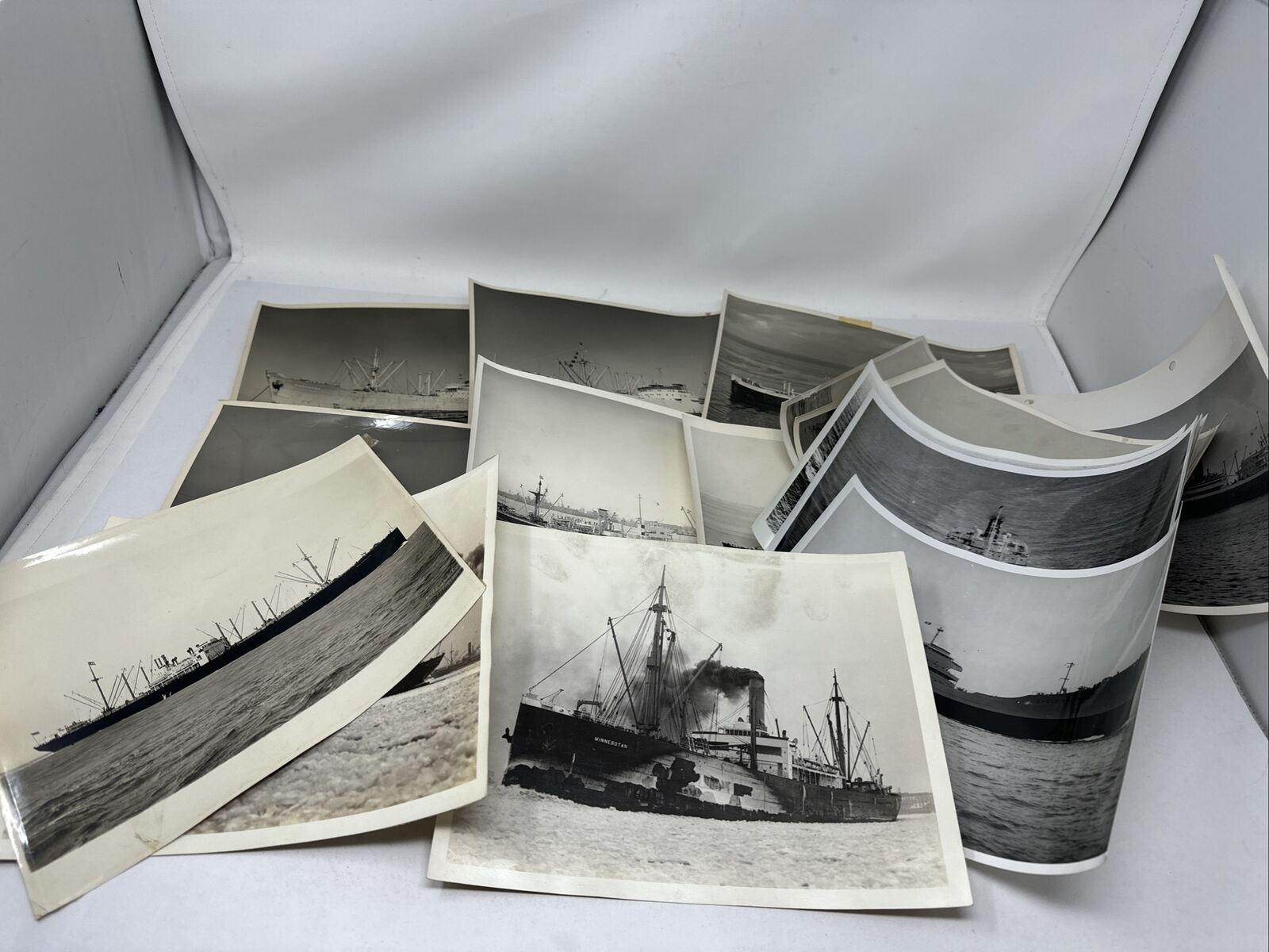 Lot of 18 Vintage Steamship Cargo Ships Photos 8x10 B&W Black & White