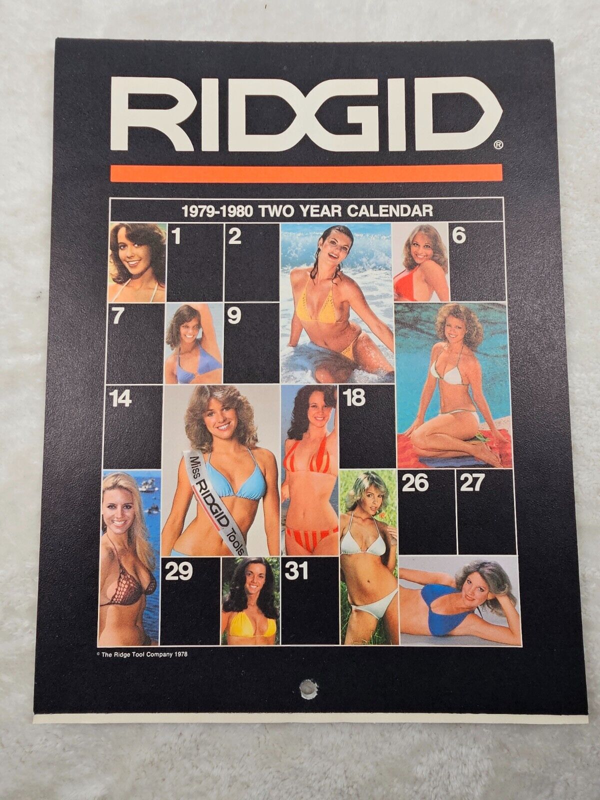 Vintage Rigid Tool Calanders 1979-88 Sexy Pinup Girls Swimsuit Models Garage Art
