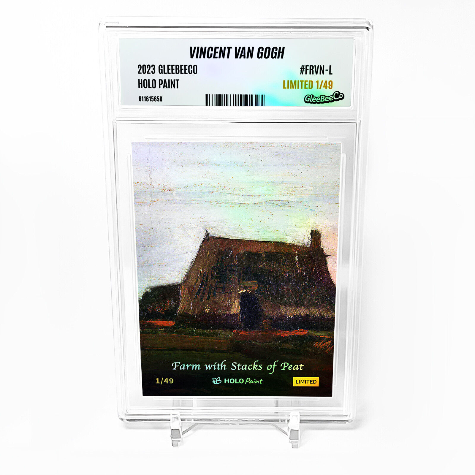 FARM WITH STACKS OF PEAT Vincent van Gogh 2023 GleeBeeCo Holo Card #FRVN-L /49