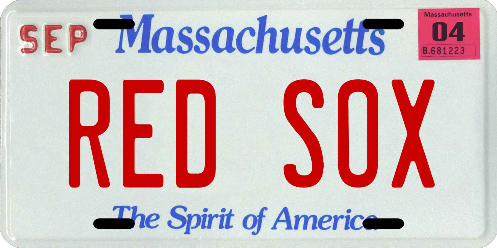 Boston Red Sox Baseball Massachusetts License Plate