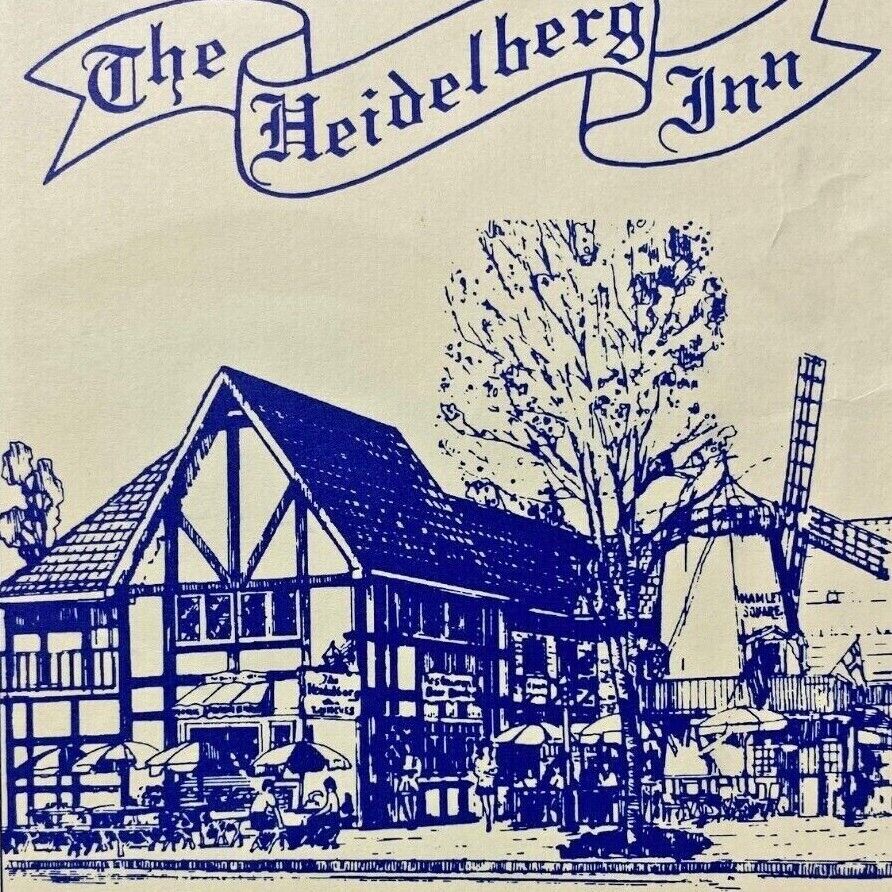 2000 The Heidelberg Inn Restaurant Menu Hamlet Square Blue Windmill Solvang