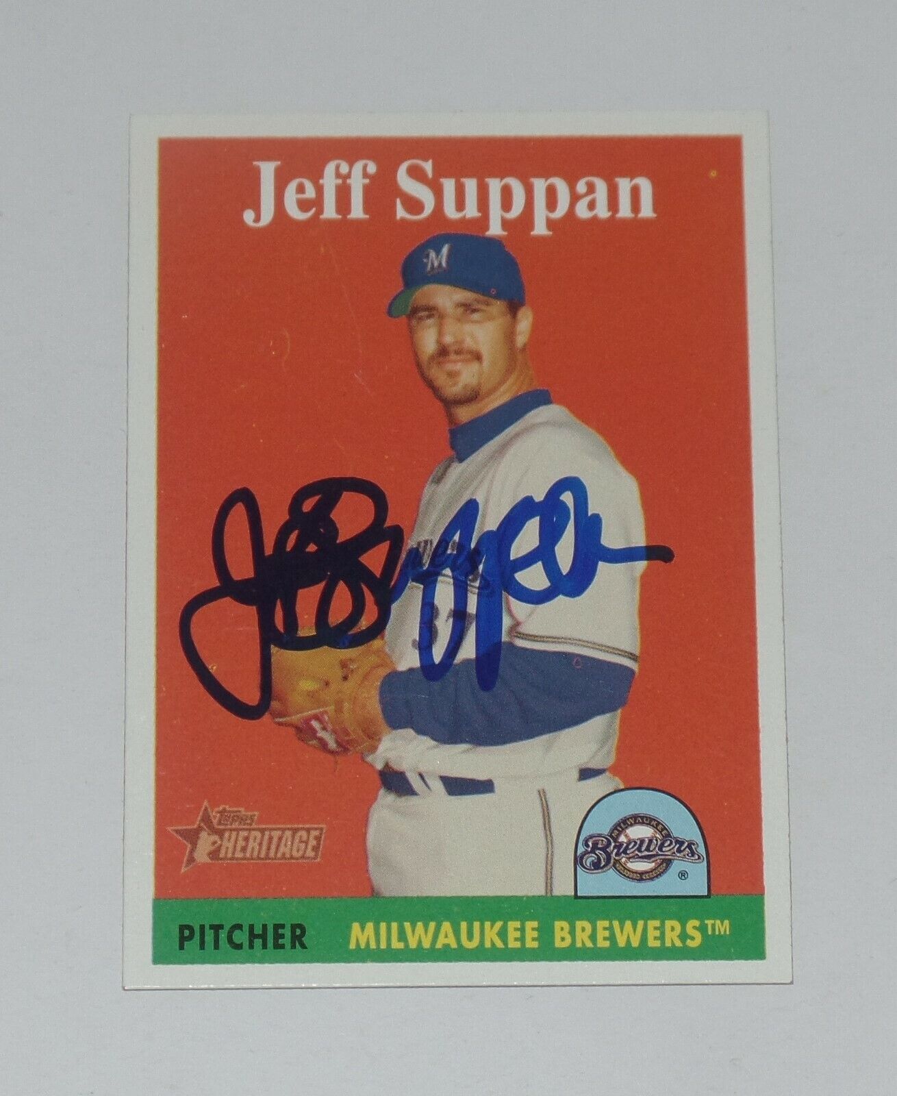 JEFF SUPPAN SIGNED AUTO\'D 2007 TOPPS HERITAGE CARD #97 MILWAUKEE BREWERS ROYALS