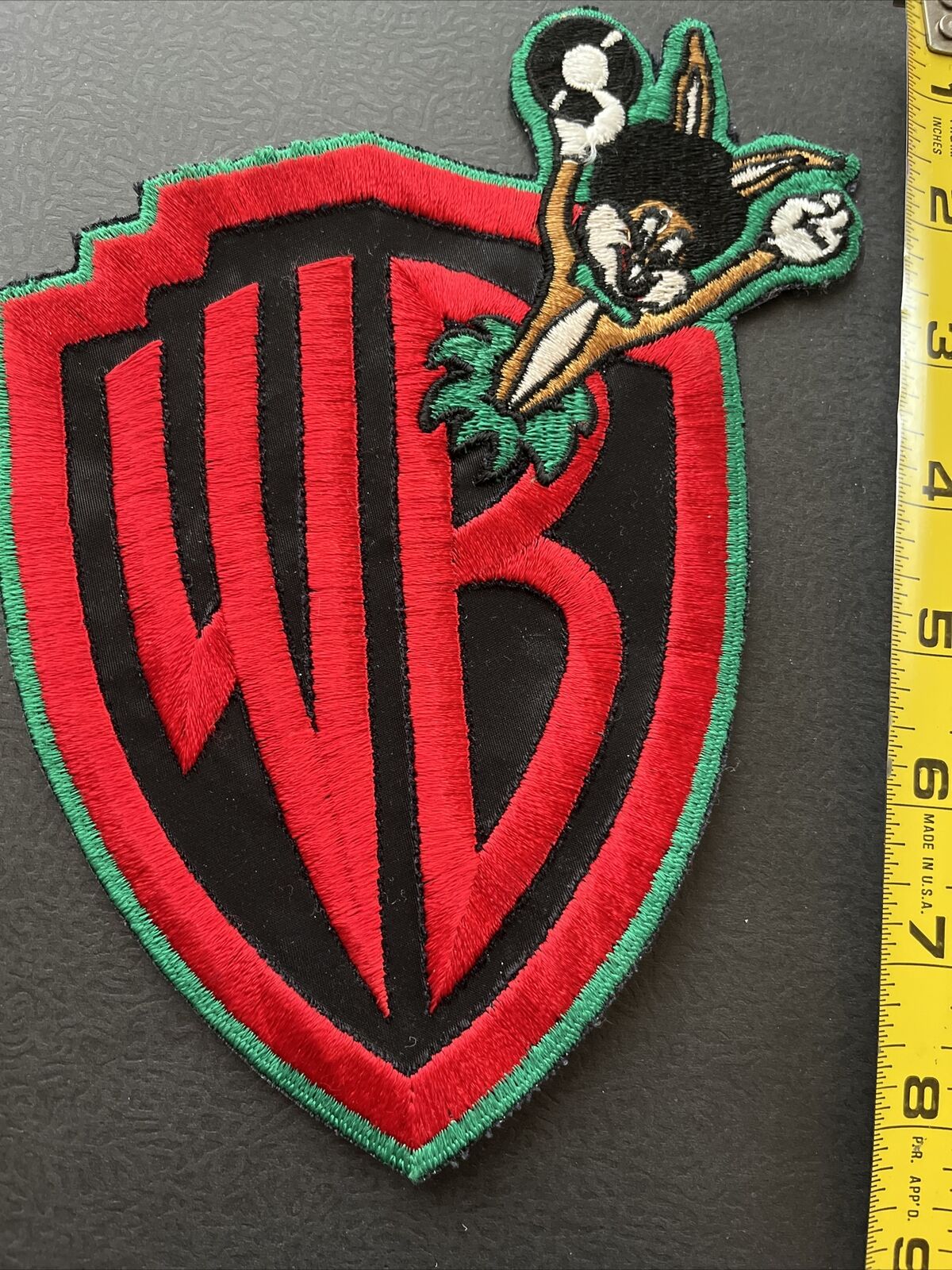 REDUCED RARE Warner Bros BLACK Bugs Bunny Large Patch Vintage WB Shield