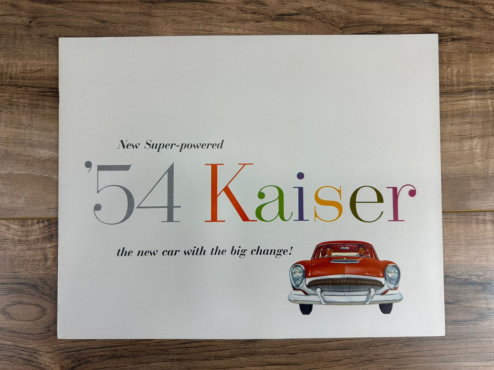 1954 KAISER Large Dealer Advertising COLOR CATALOG Brochure 12 Pages Mint