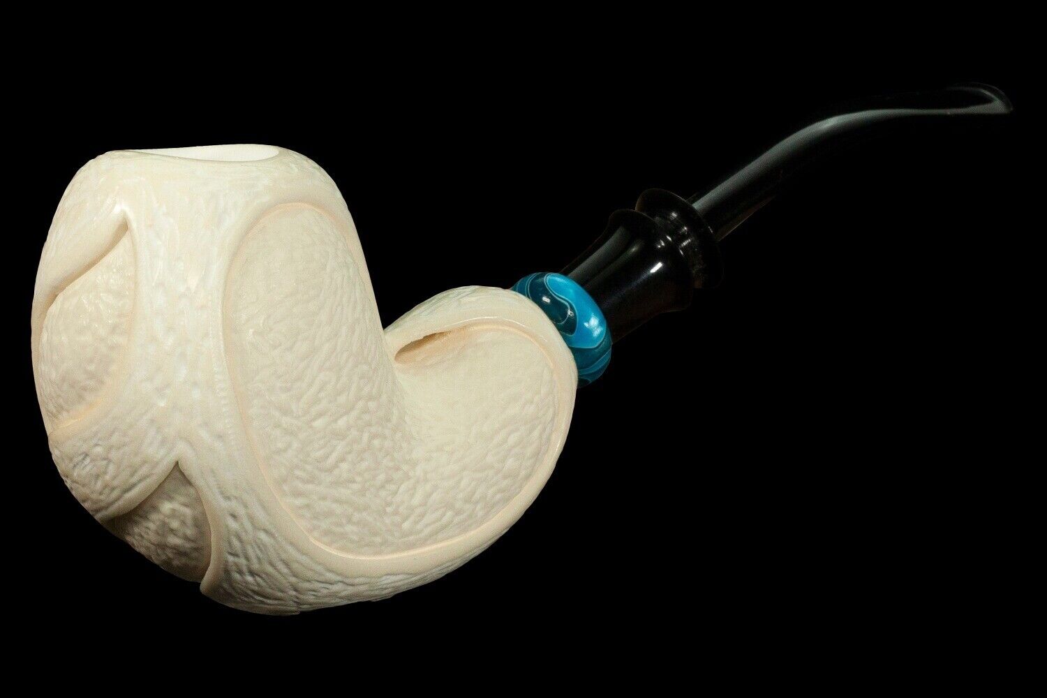 Large Bowl Freehand Pipe BLOCK MEERSCHAUM-NEW-HAND CARVED W Case#446